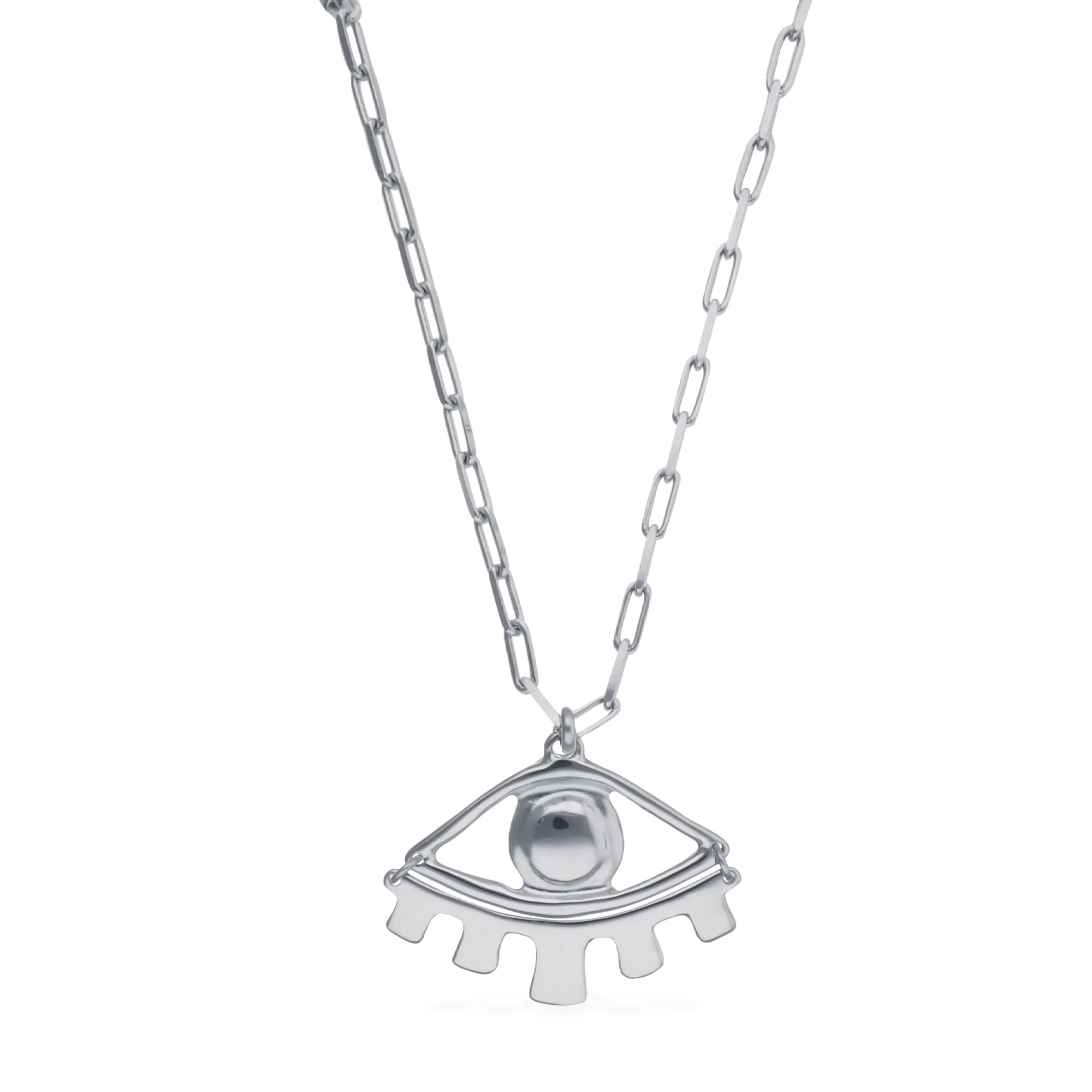 UNOde50 Ser Intuitiva Silver-Plated Eye Shaped Pendant Necklace - Image 3