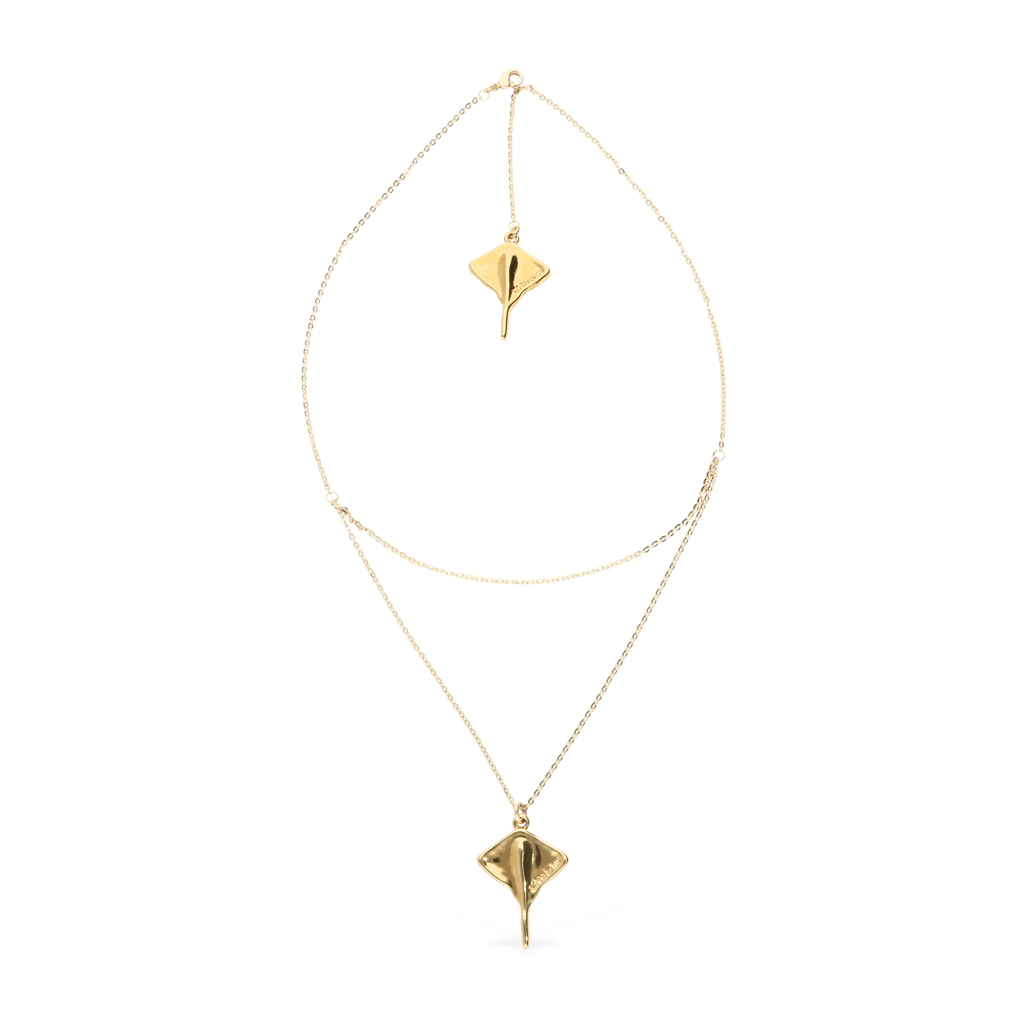 UNOde50 Ser Majestuosa Gold-Plated Chain Manta Ray Pendant Necklace