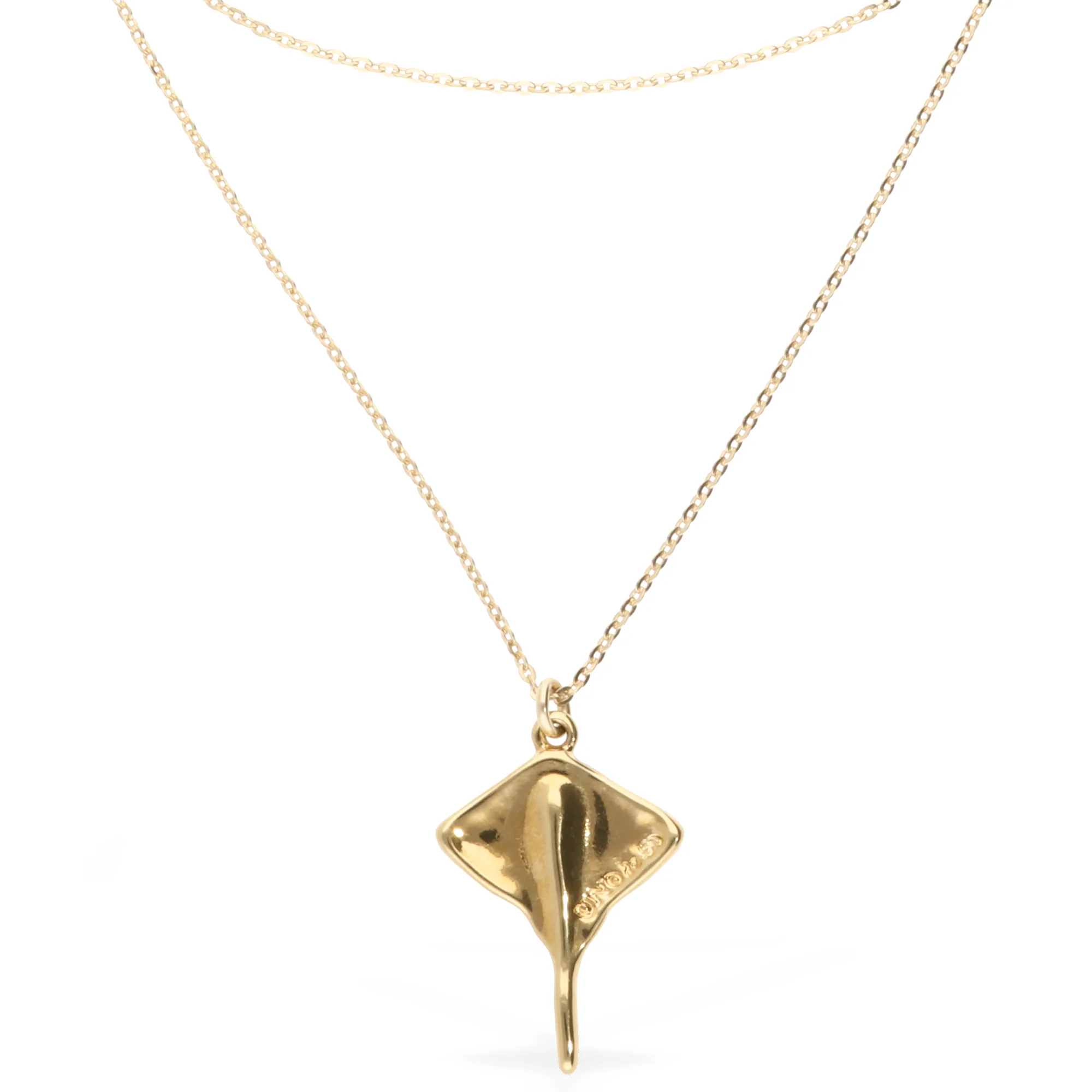 UNOde50 Ser Majestuosa Gold-Plated Chain Manta Ray Pendant Necklace - Image 3