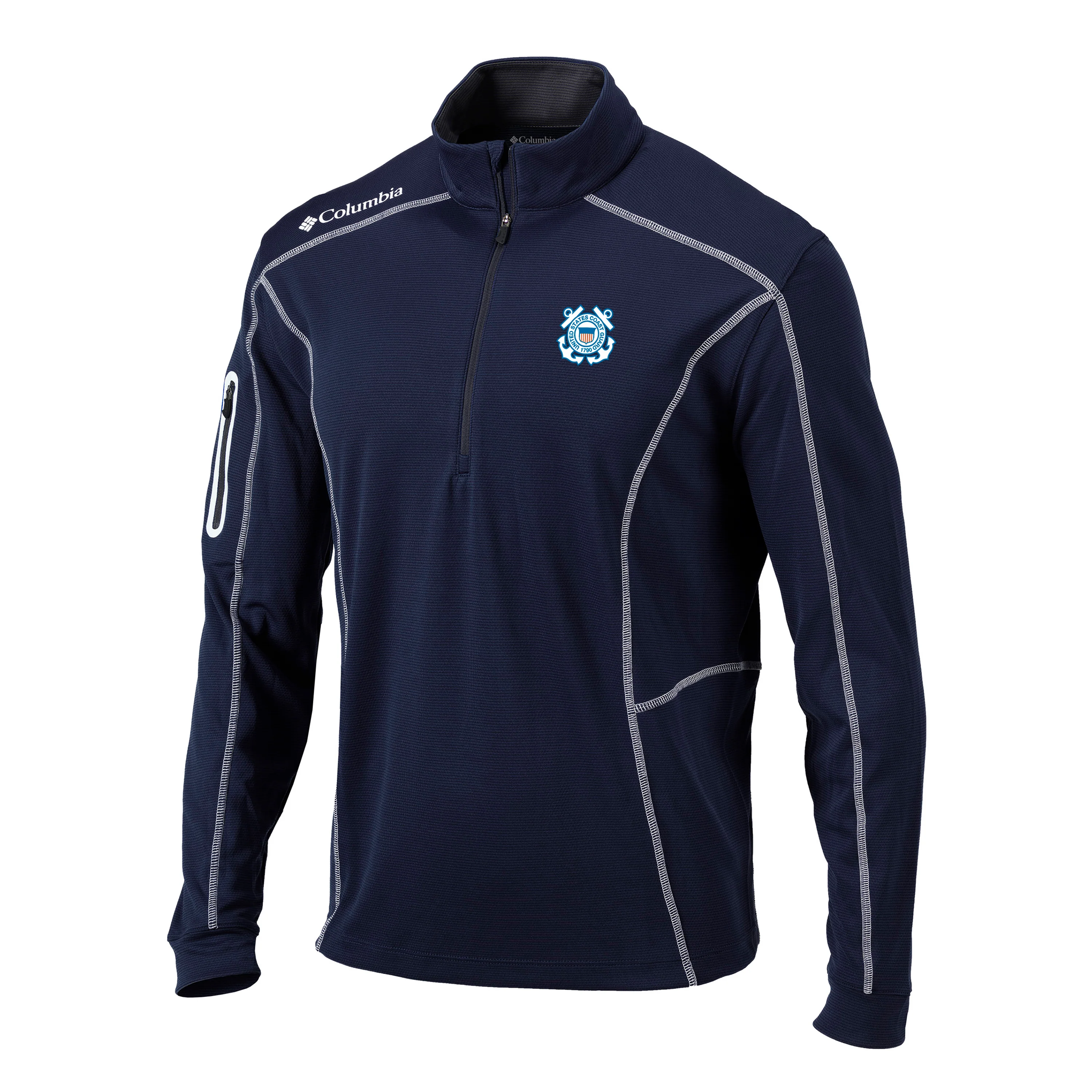 Columbia Coast Guard Mens Shotgun Quarter Zip Golf Pullover Sweatshirt - Image 2