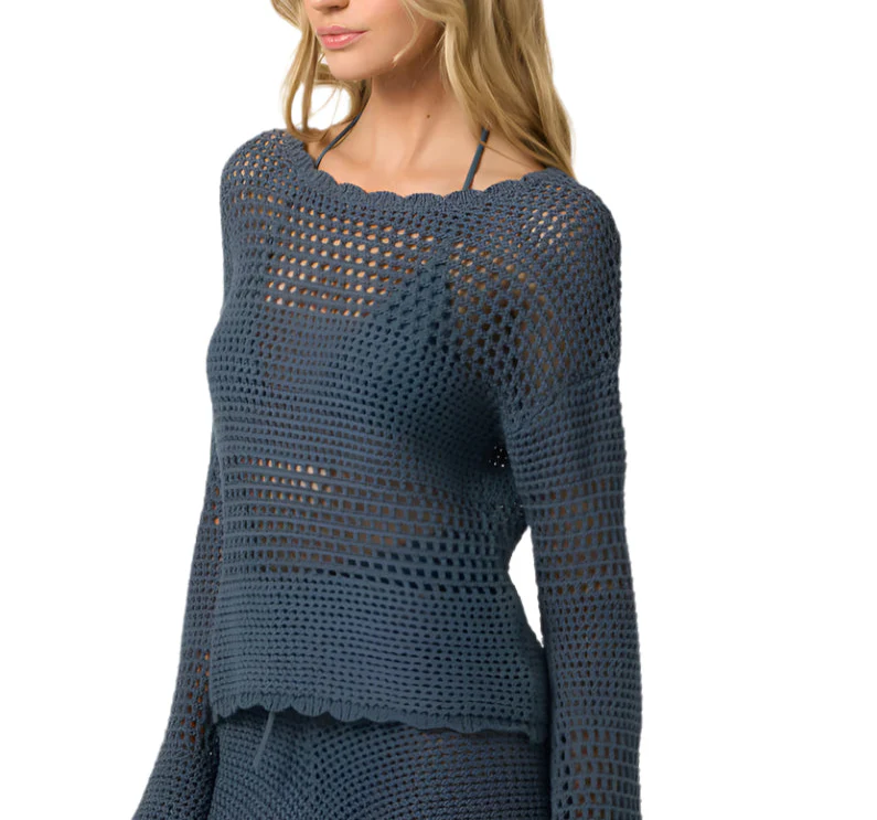 O'Neill Womens Consuelo Long Sleeve Crochet Sweater