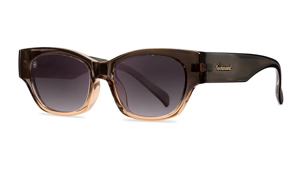 Knockaround Cortado Junipers Glossy Muted Gray to Peach Frame - Smoke Gradient Lens - Polarized Sunglasses - Image 3