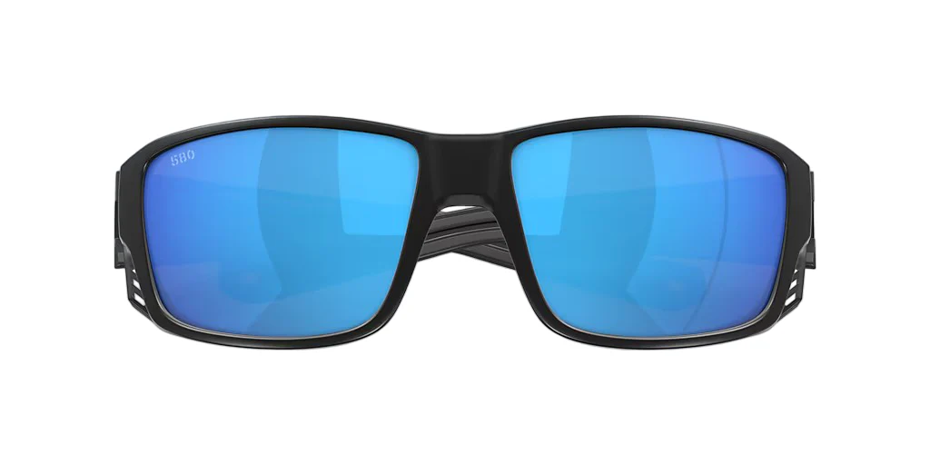 Costa Del Mar Tuna Alley Pro Polarized Sunglasses - Matte Black/Blue Mirror 580G - Image 5