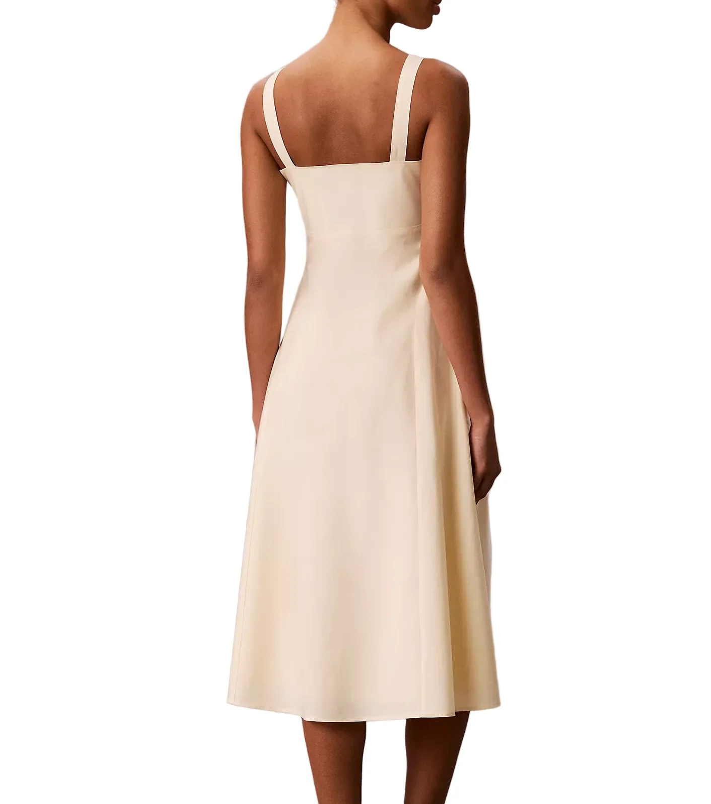 Calvin Klein Womens Cotton Poplin Sleeveless Midi Dress - Image 3