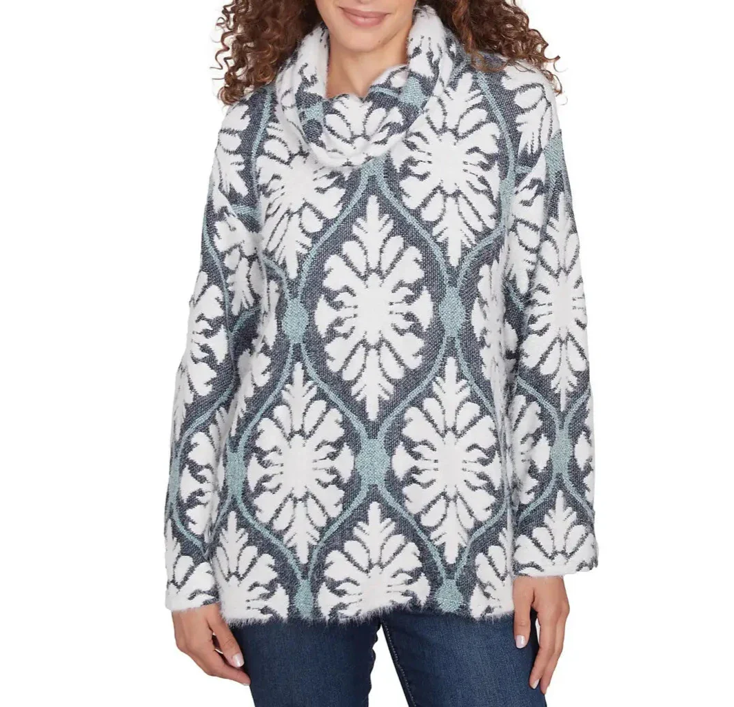 Ruby Rd. Womens Jewel Tile Sweater