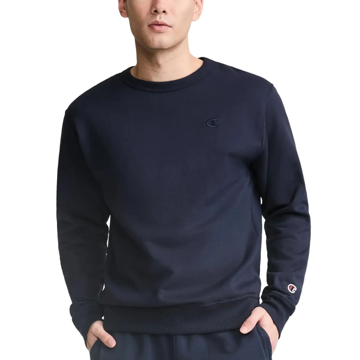 Champion Mens C Logo Powerblend Crewneck Sweatshirt - Image 3
