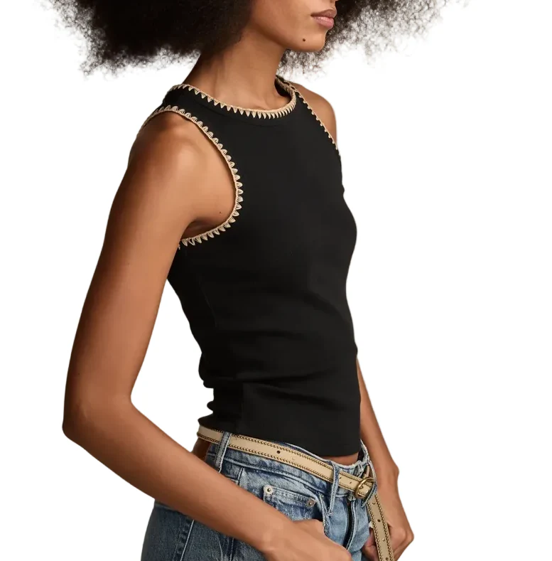 Lucky Brand Womens Crochet Trim Tank Top - Image 2