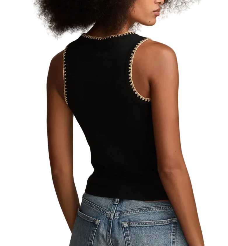 Lucky Brand Womens Crochet Trim Tank Top - Image 3