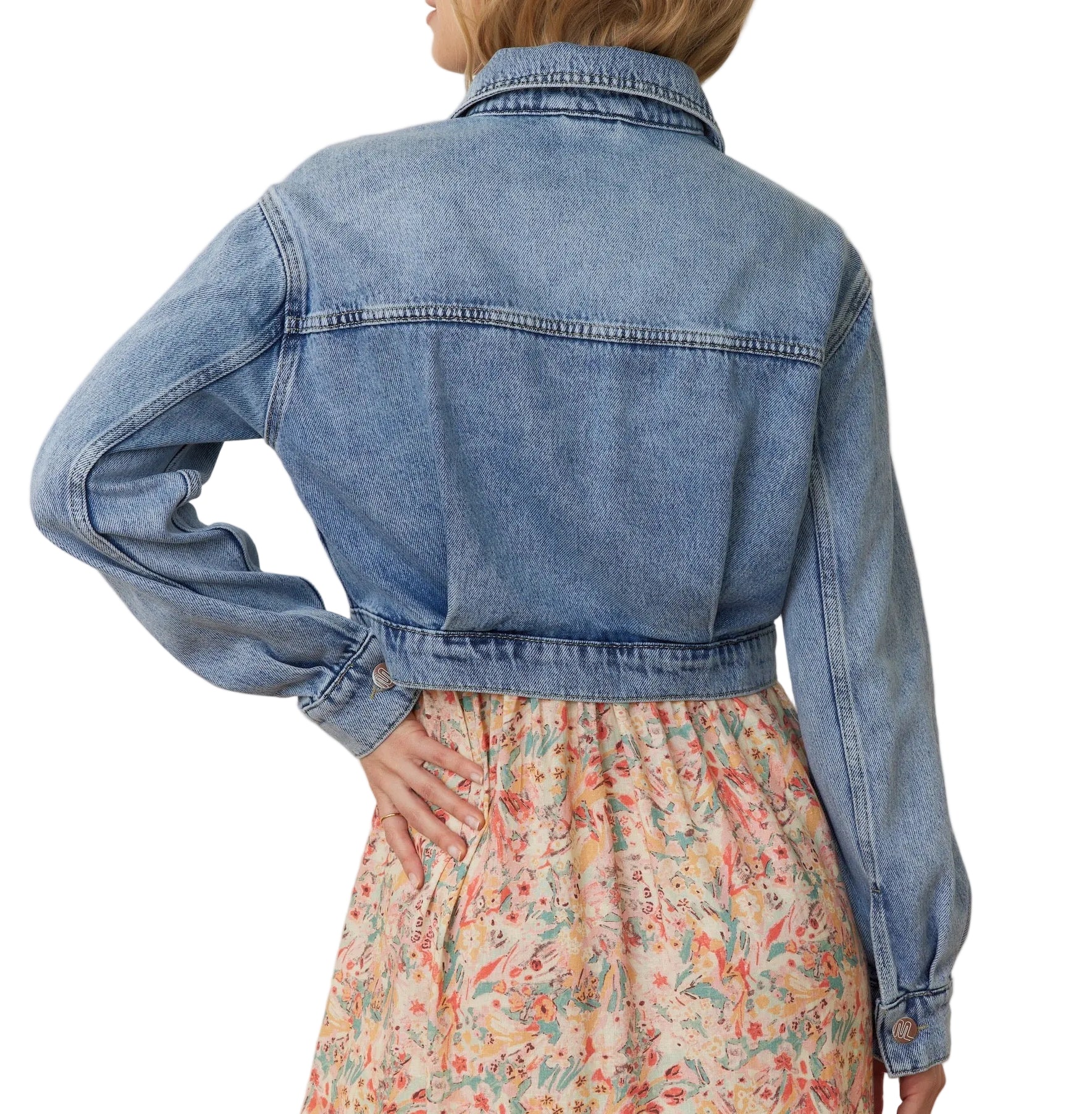 Marine Layer Womens Ash Crop Denim Jacket - Image 2