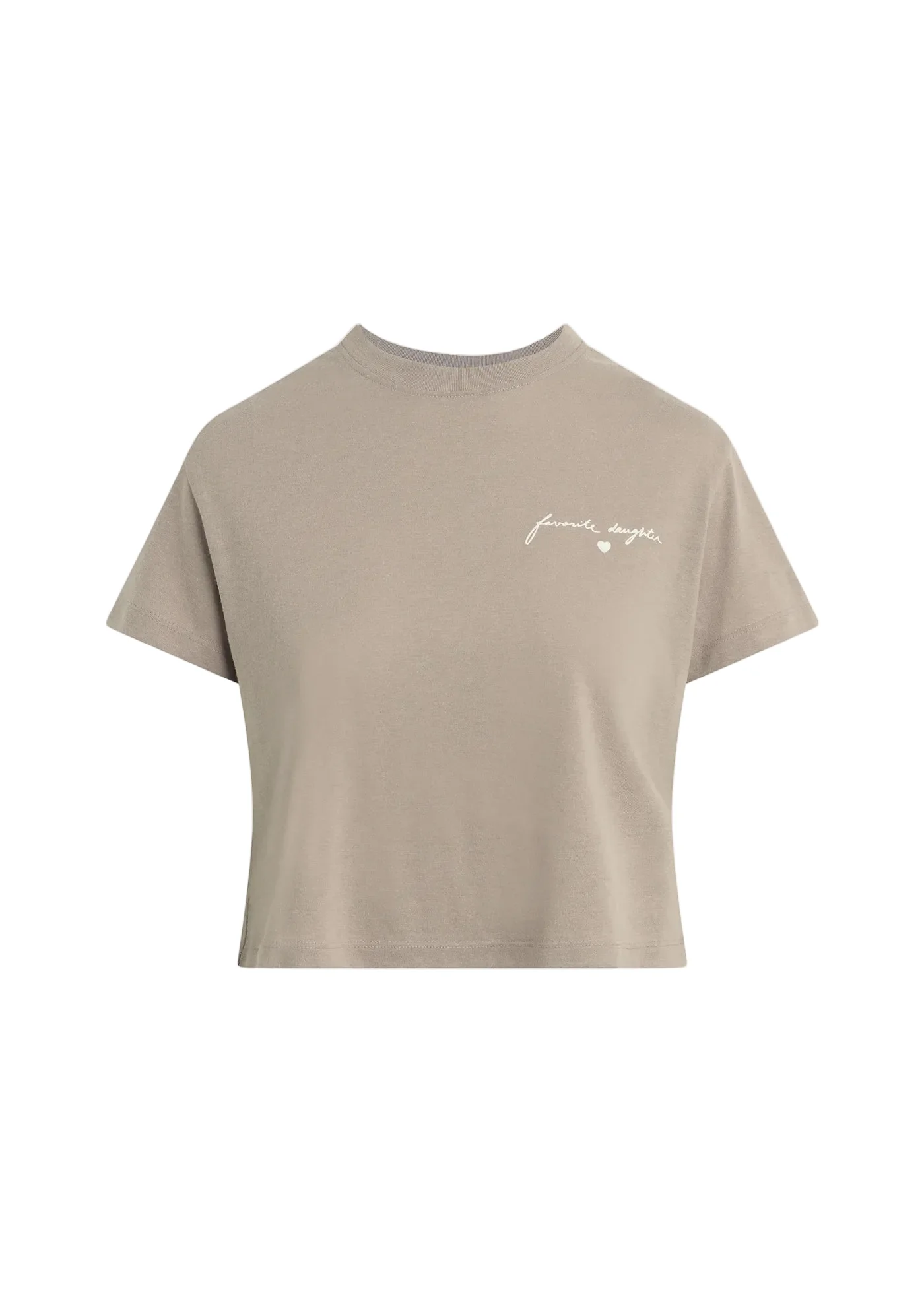 Favorite Daughter Womens The Cropped Signature Chest Logo Short Sleeve T-Shirt