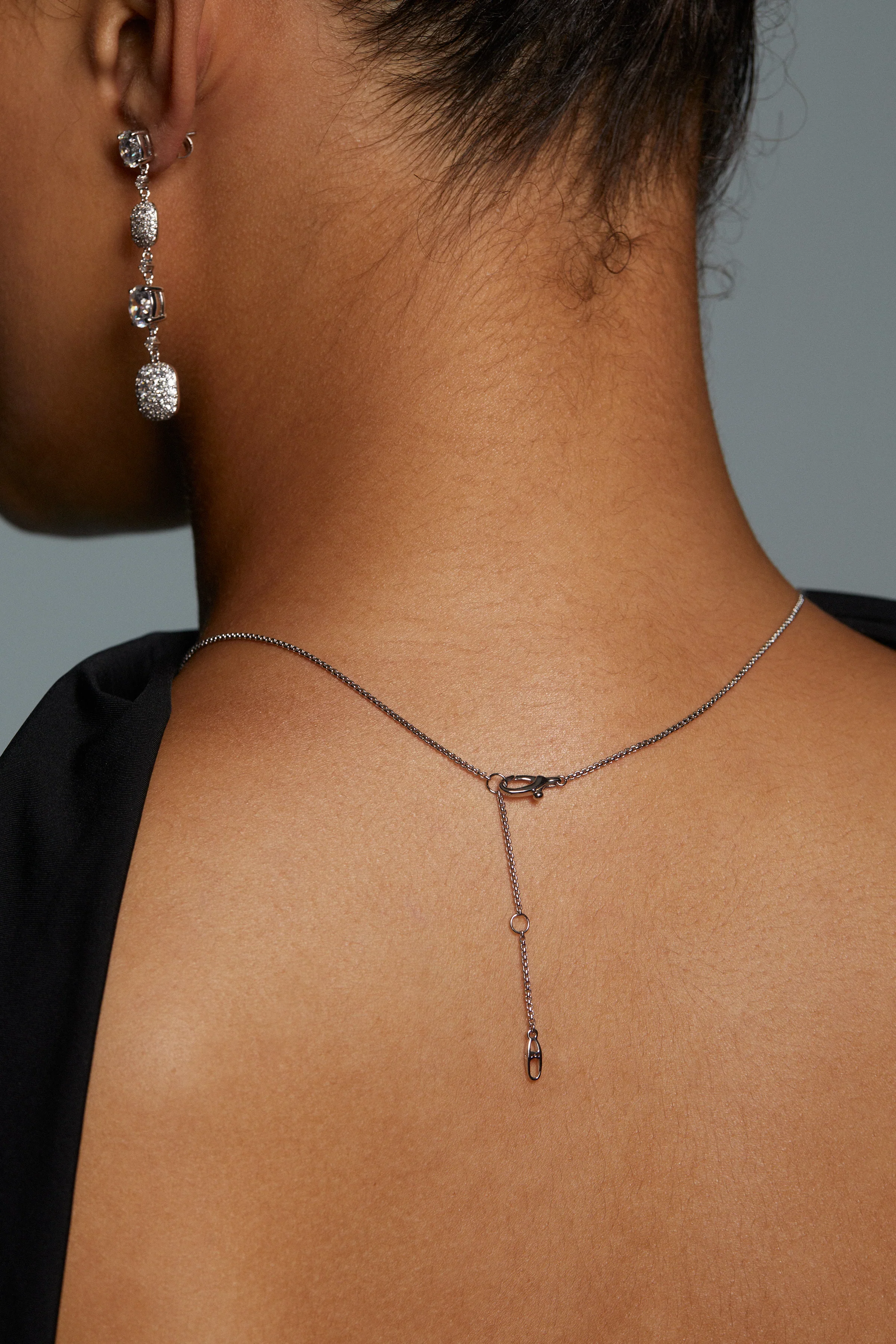 Nadri Crushed Pave Cushion Drop Necklace - Image 3