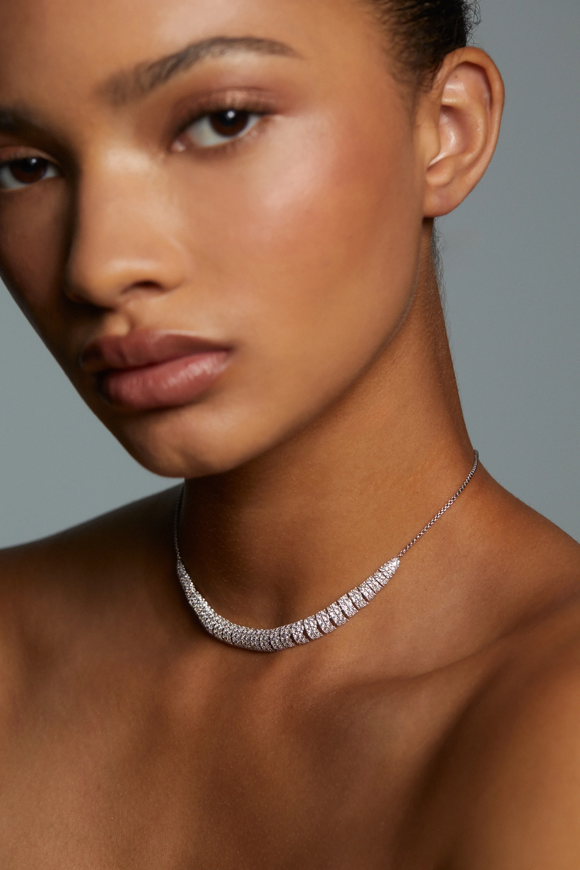 Nadri Crushed Pave Frontal Necklace - Image 2