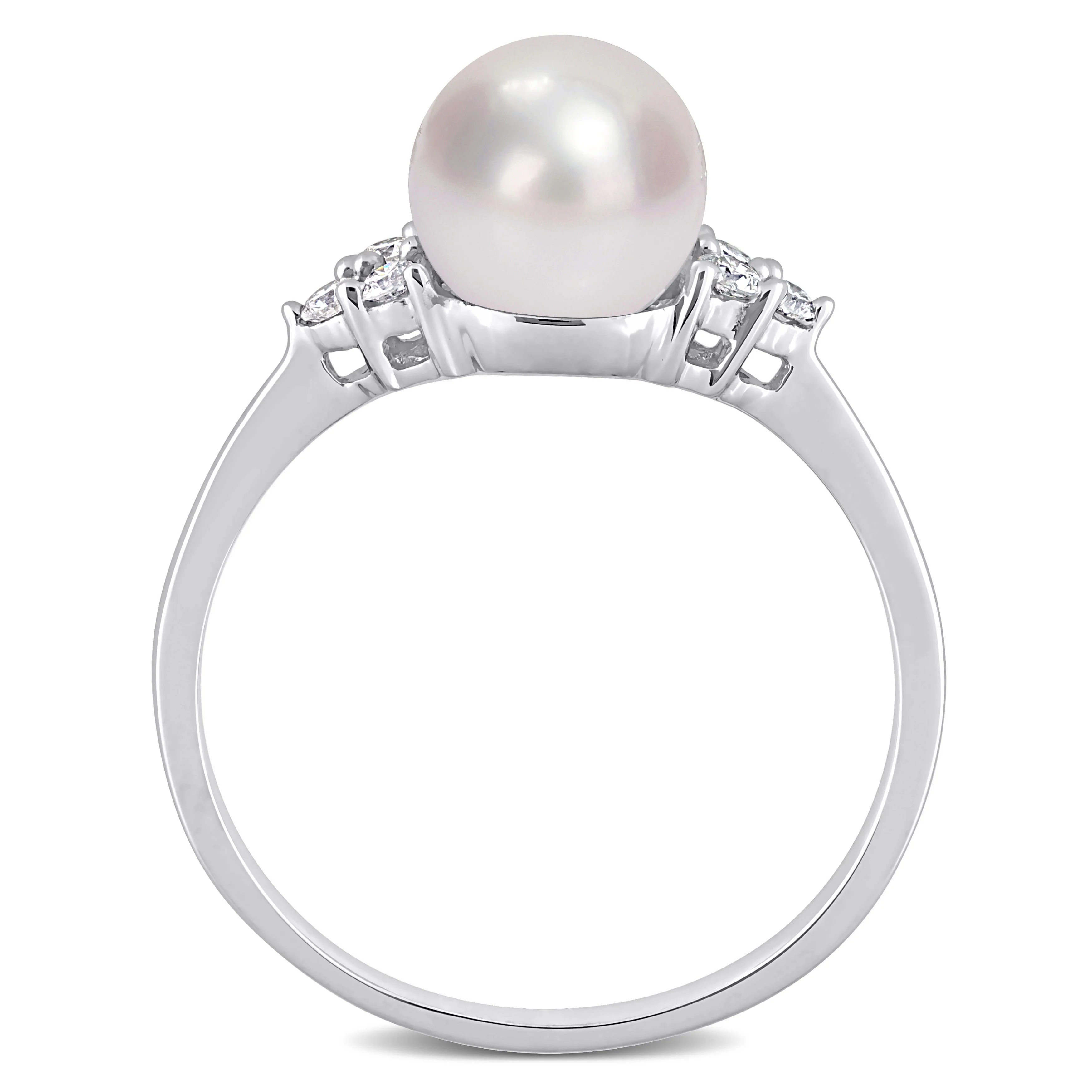 Sofia B Cultured Freshwater Pearl And 1/8 CT TW Diamond Ring - Size 7 - Image 3