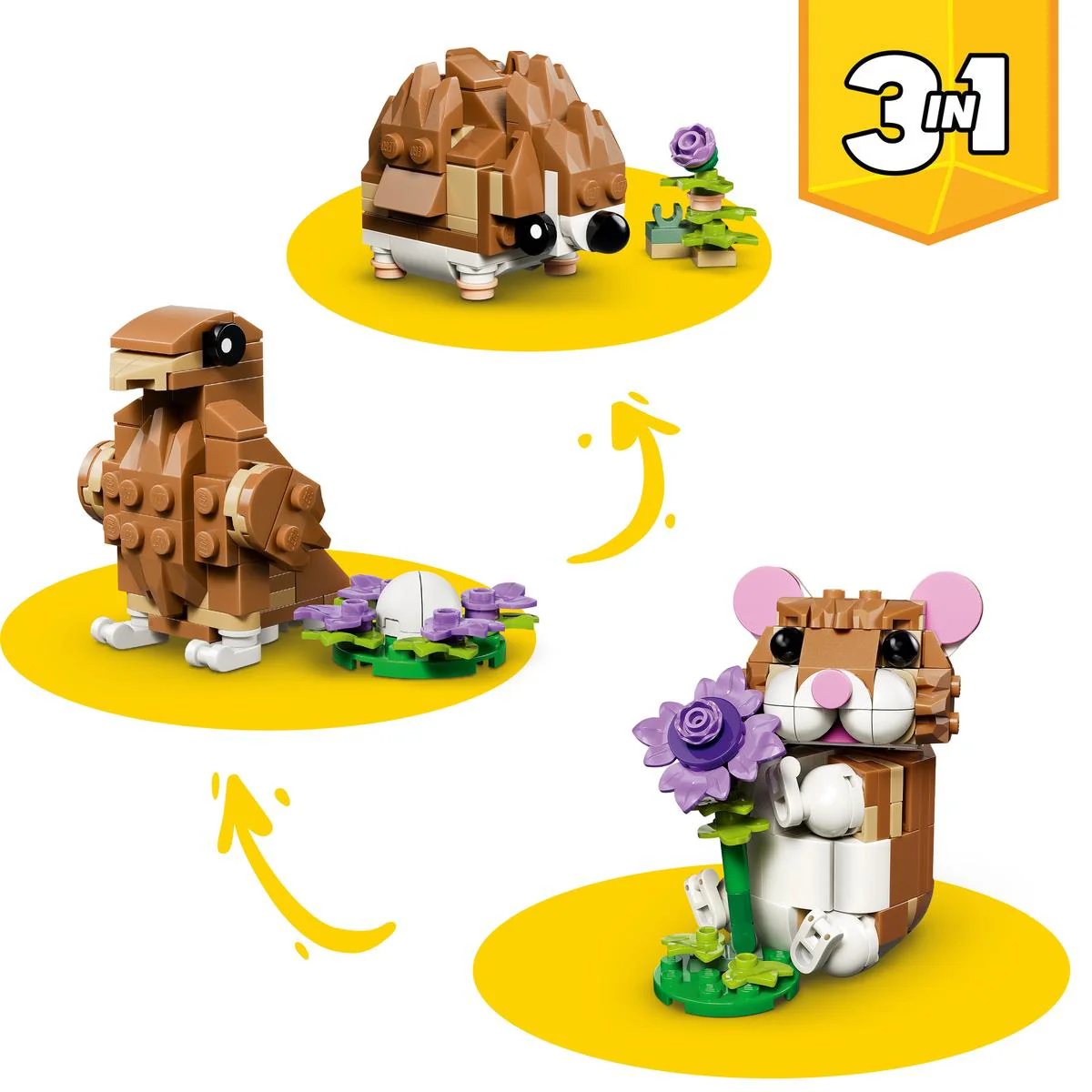 LEGO Creator 3-In-1 Cute Hamster With A Flower - Image 2