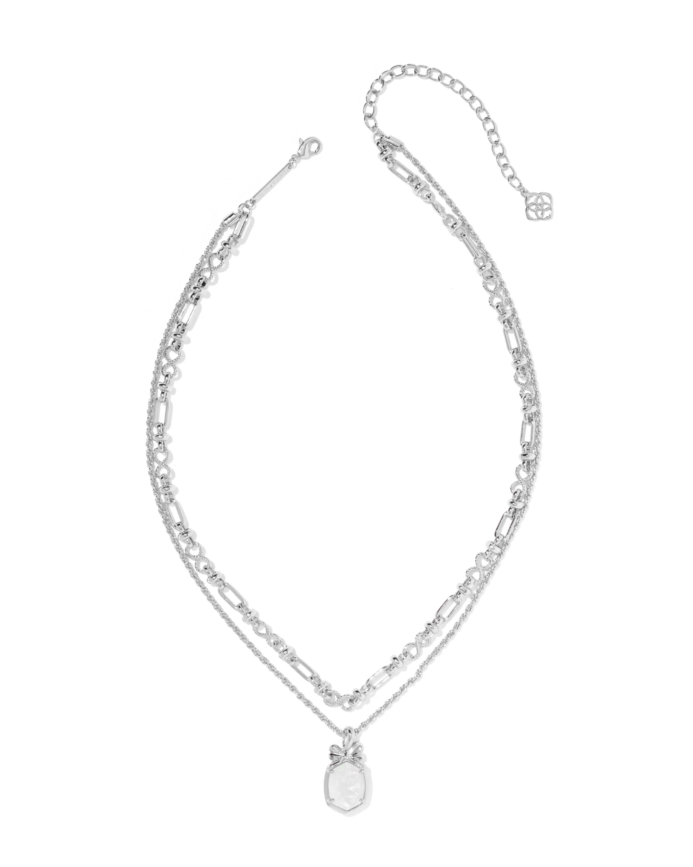 Kendra Scott Daphne Bow Silver Multi Strand Necklace - Image 2