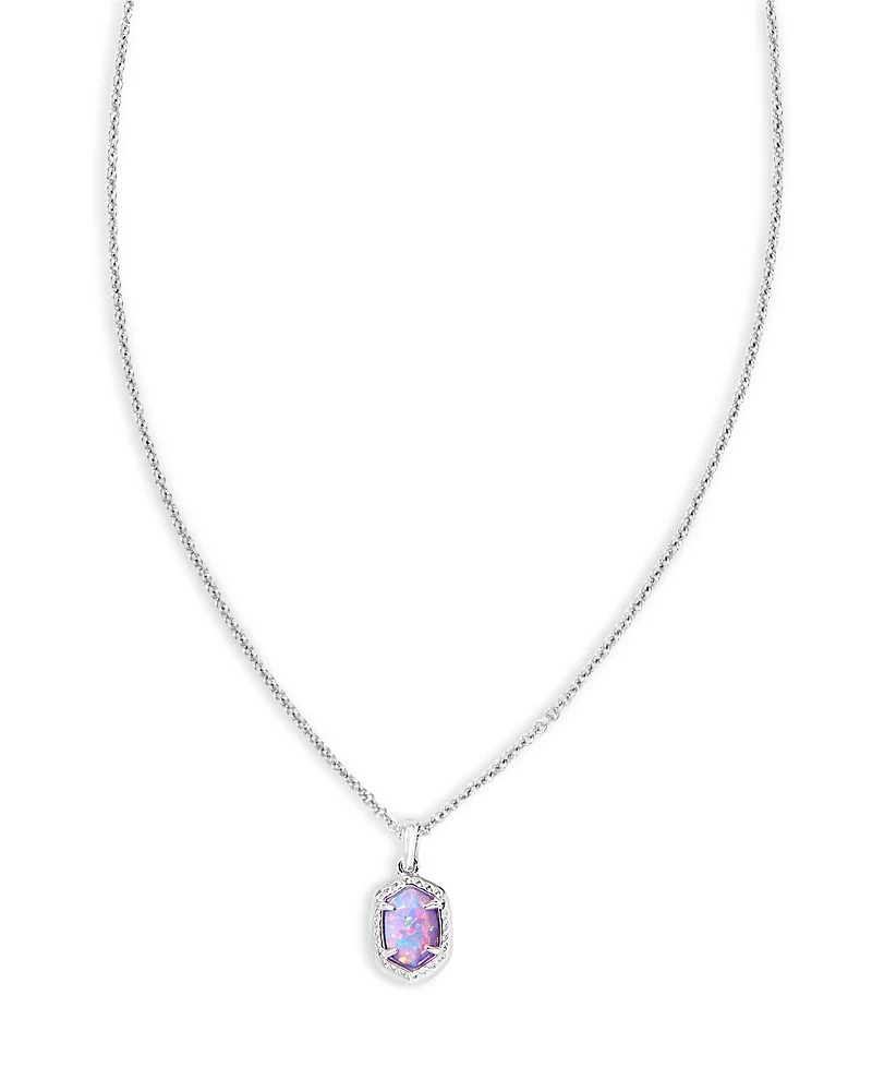 Kendra Scott Daphne Framed Lilac Short Pendant Necklace