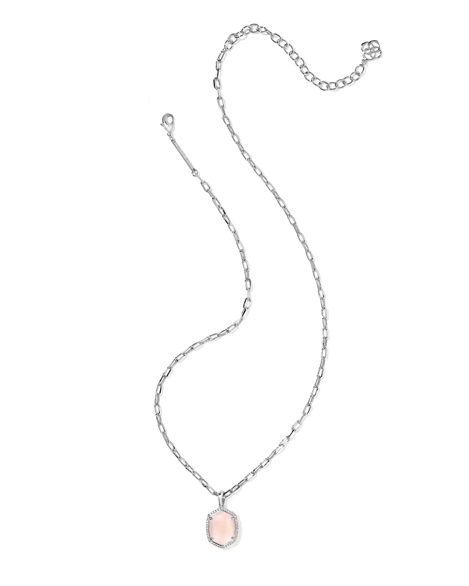 Kendra Scott Daphne Silver Pave Frame Short Pendant Necklace - Image 2