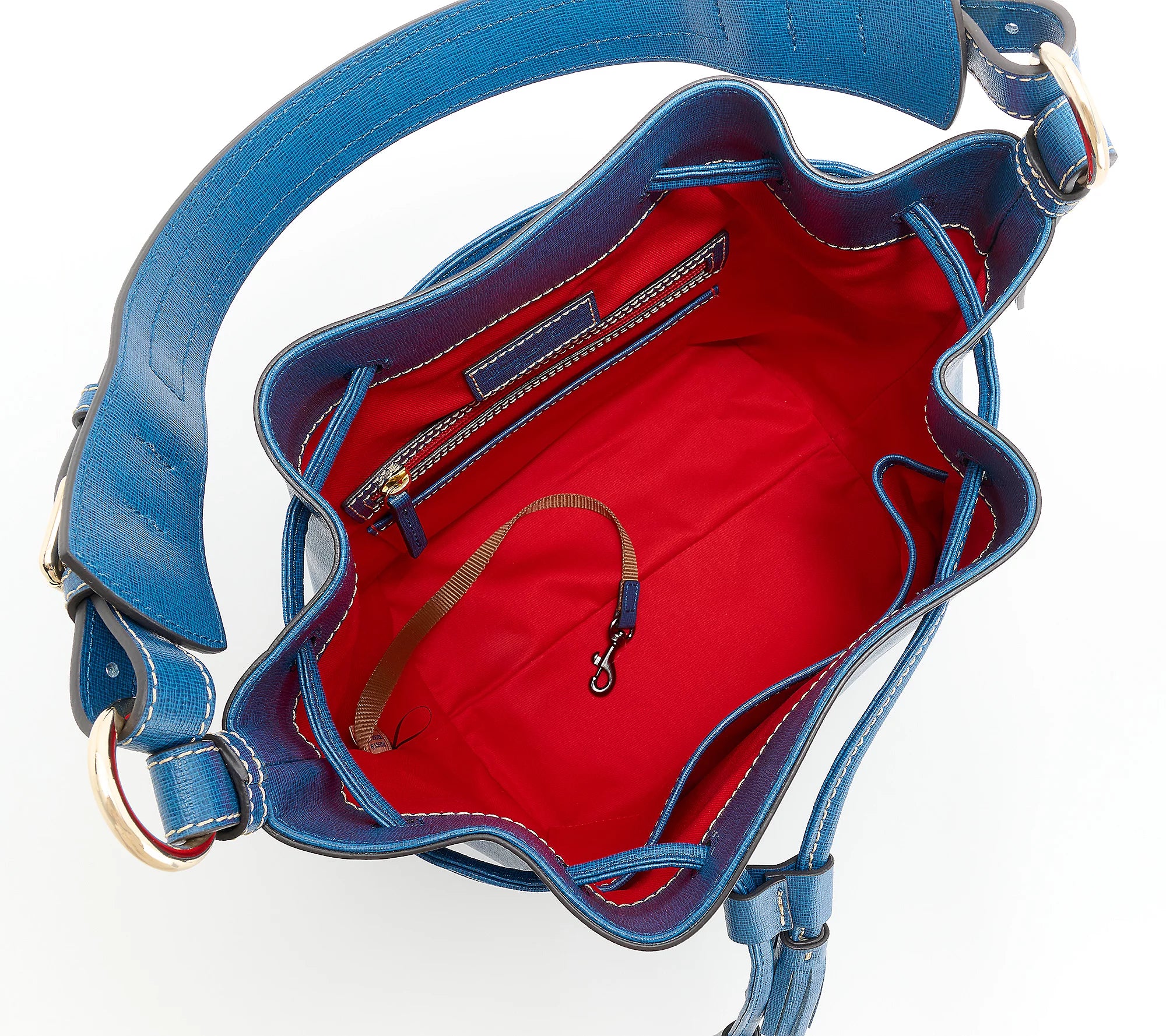Dooney & Bourke Saffiano Drawstring Bucket Handbag - Image 6