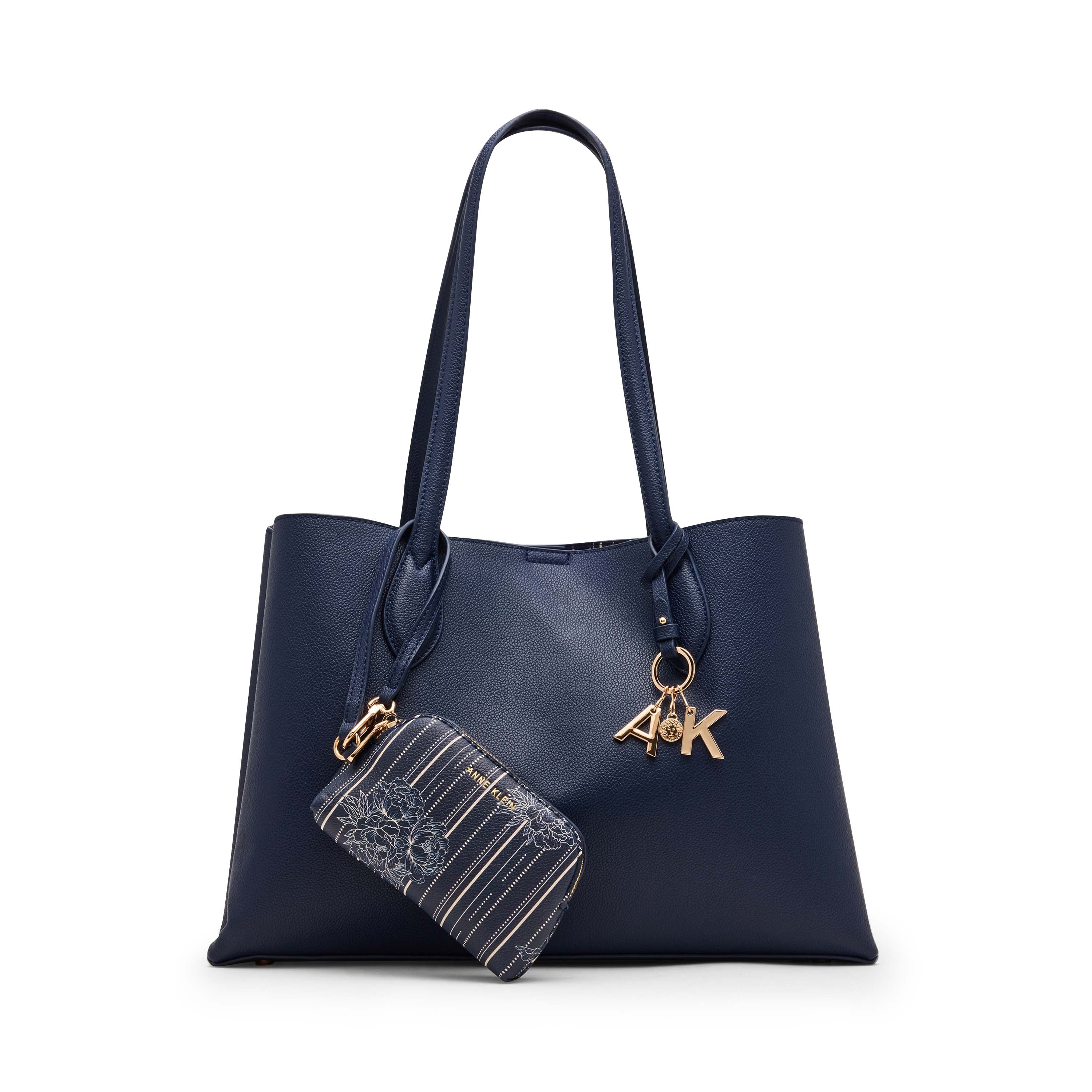 Anne Klein Double Compartment Tote Handbag with Pouch