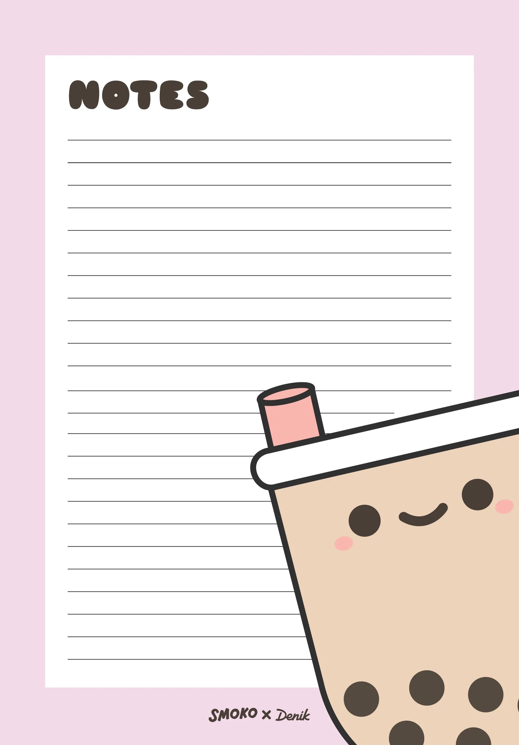 Denik Pearl Boba Tea Notepad