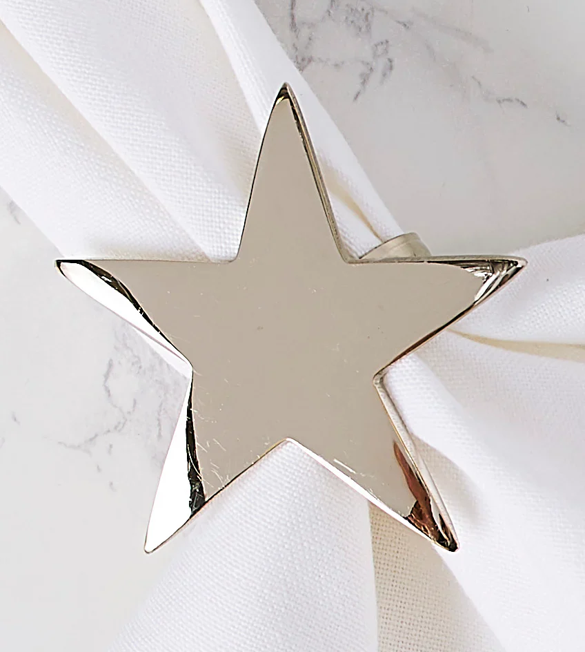 Design Imports 5 Point Silver Star Napkin Ring - Image 2