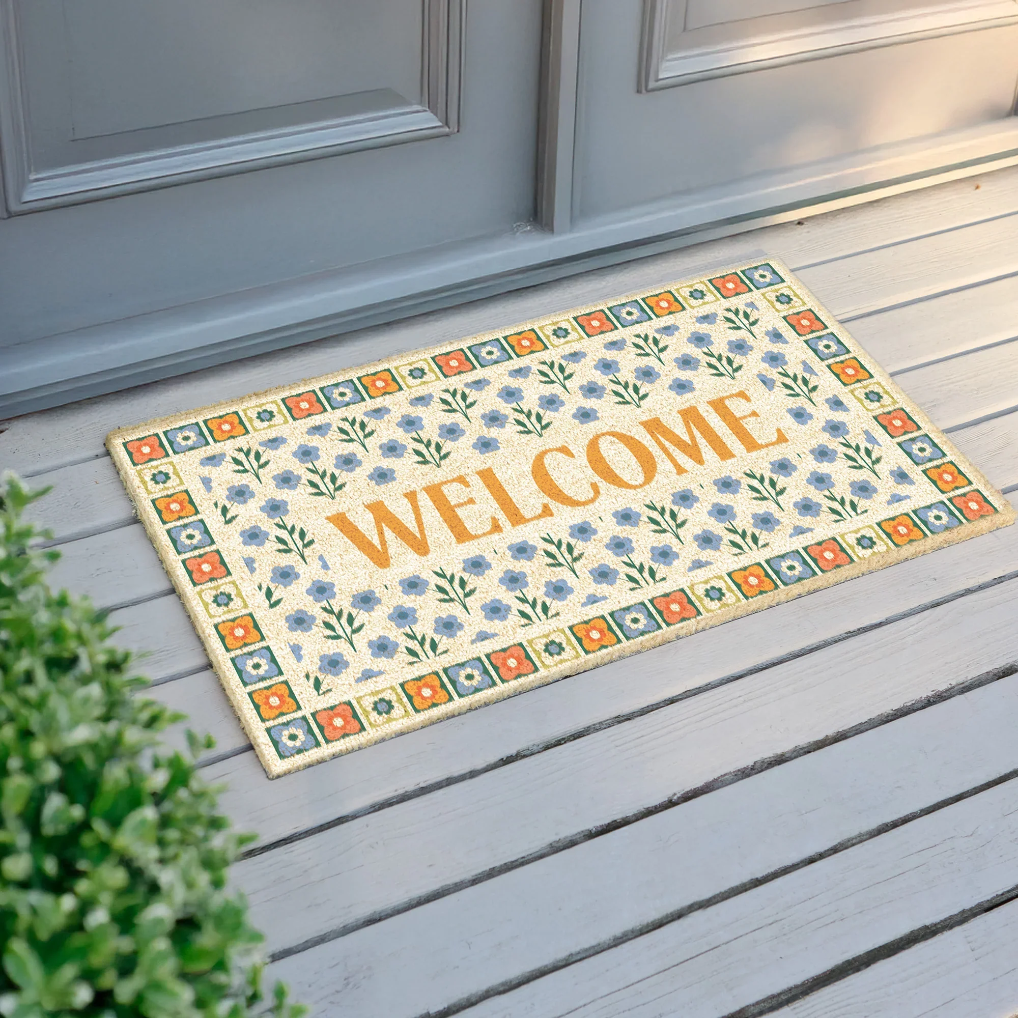 Design Imports Folk Flowers Welcome Doormat - Image 2
