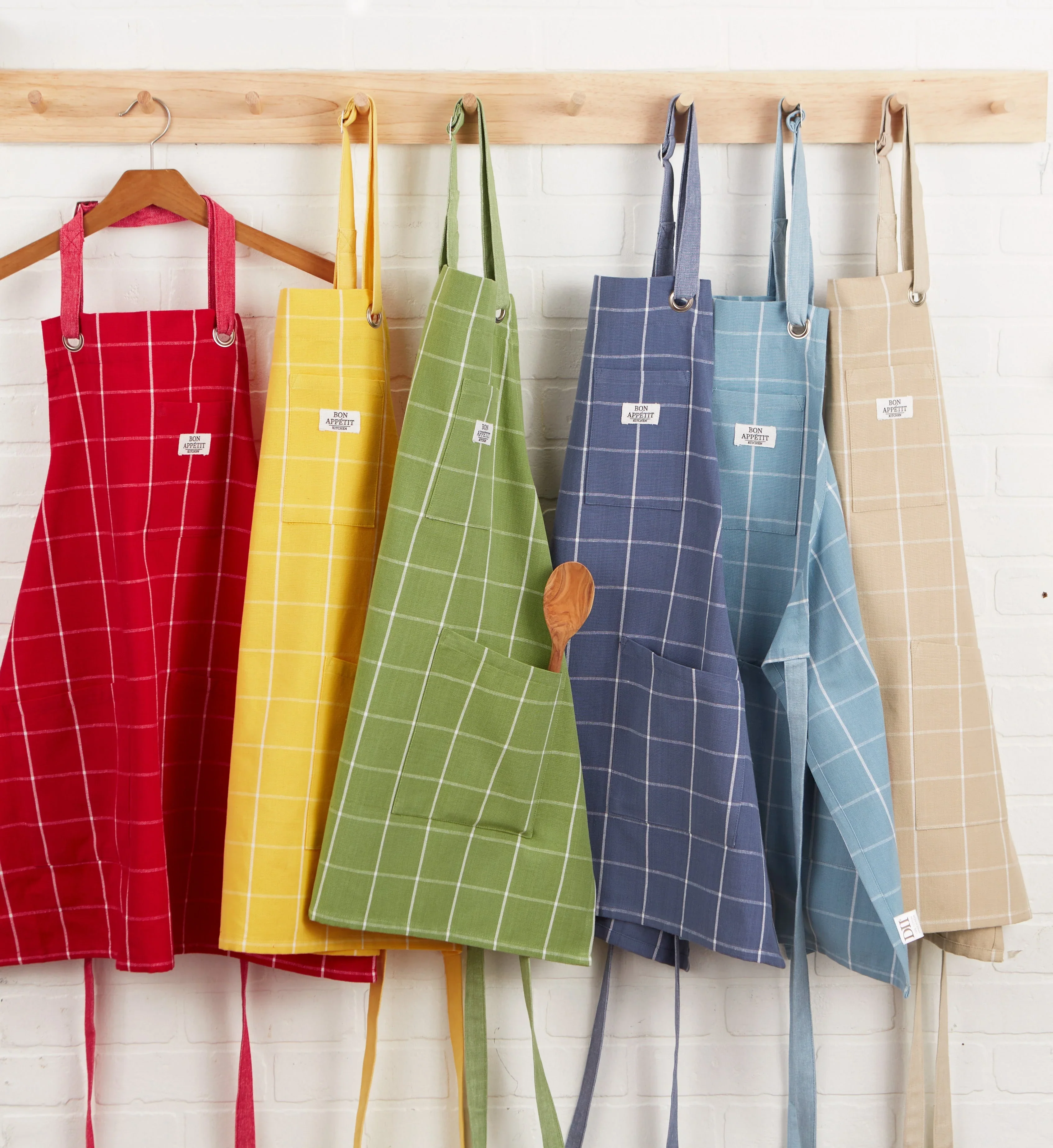 Design Imports Red Cider Windowpane Apron - Image 3