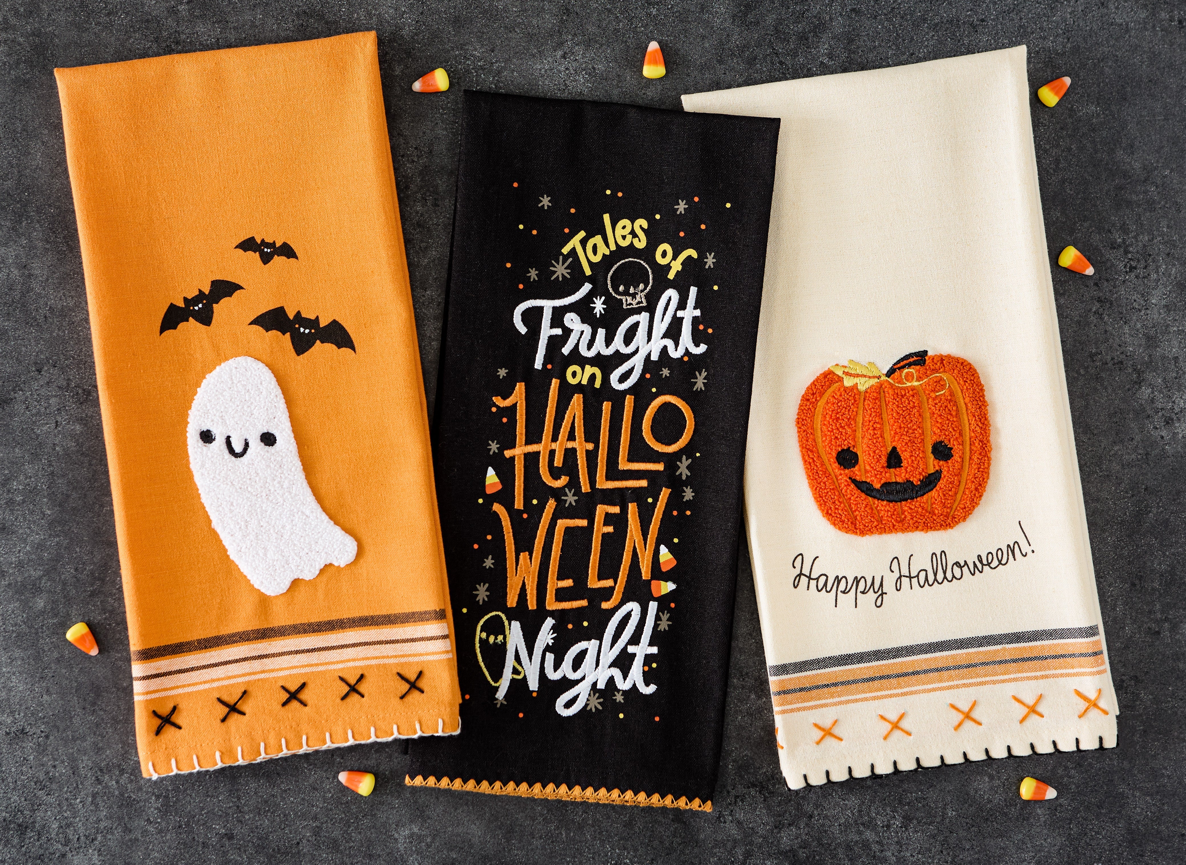 Design Imports Tales of Fright Embellished Dishtowel - Image 3