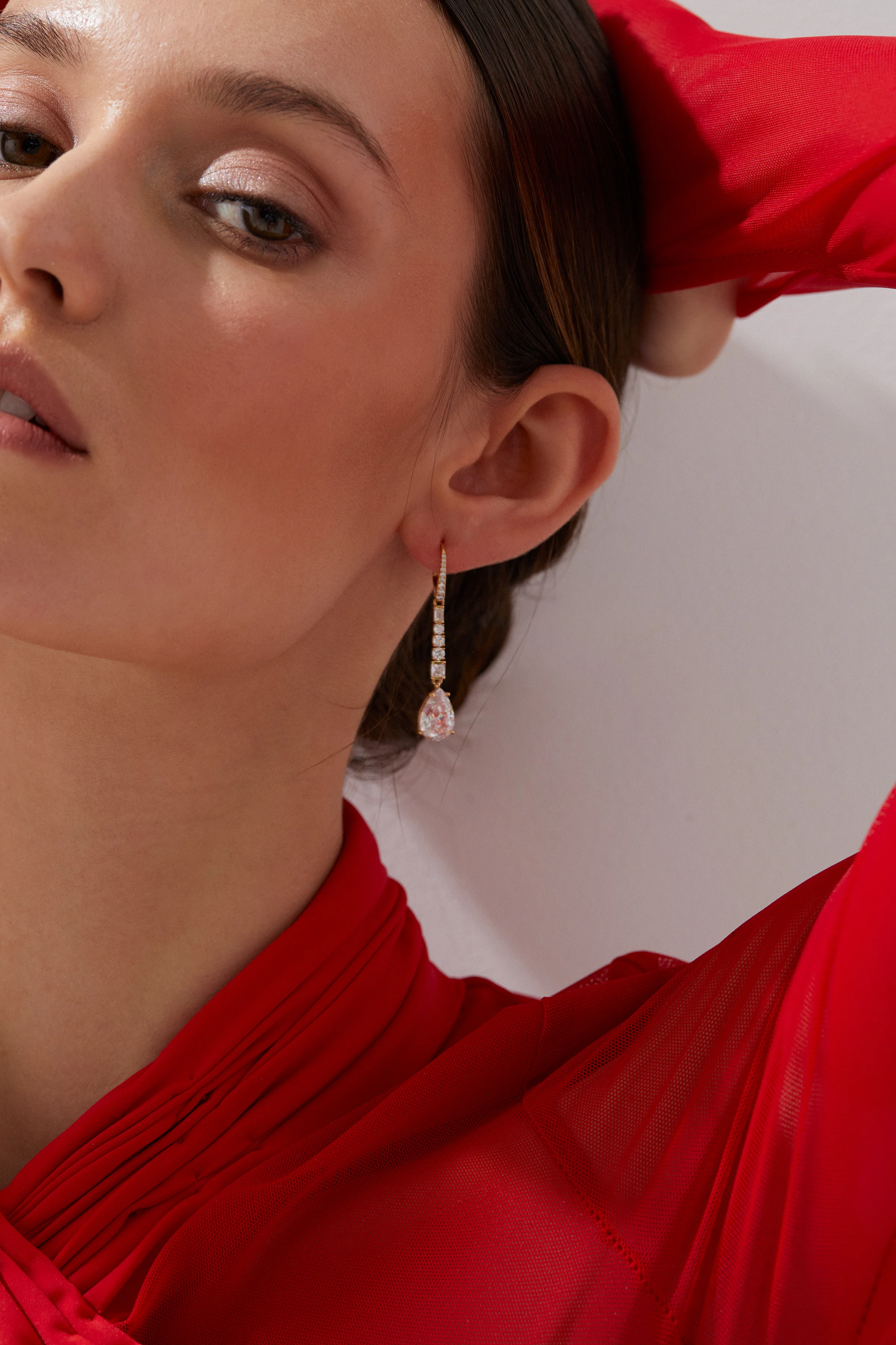 Nadri Delphine Linear Leverback Earrings - Image 2