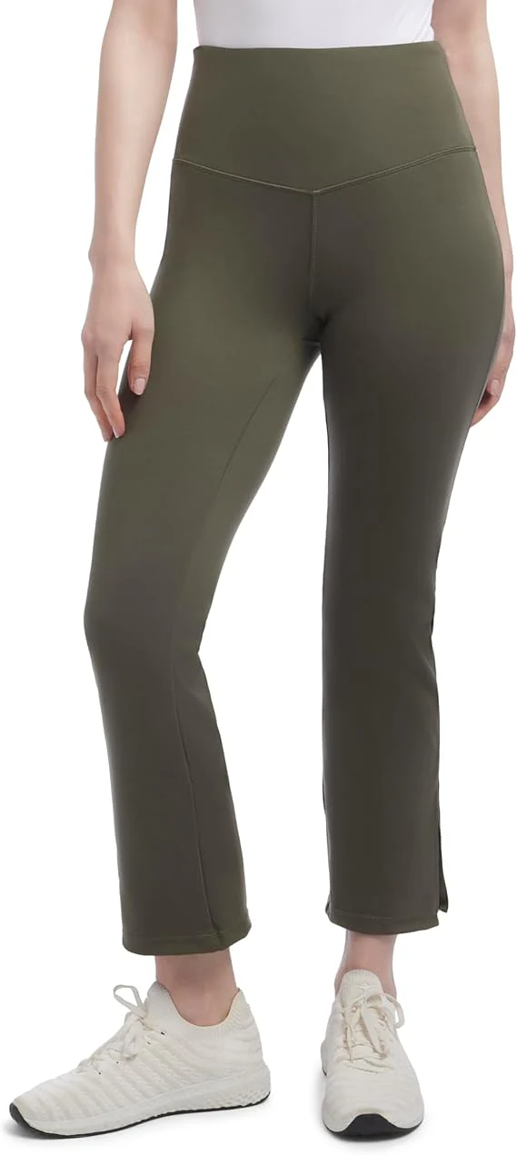 Danskin Womens Crop Slit Flare Yoga Pants