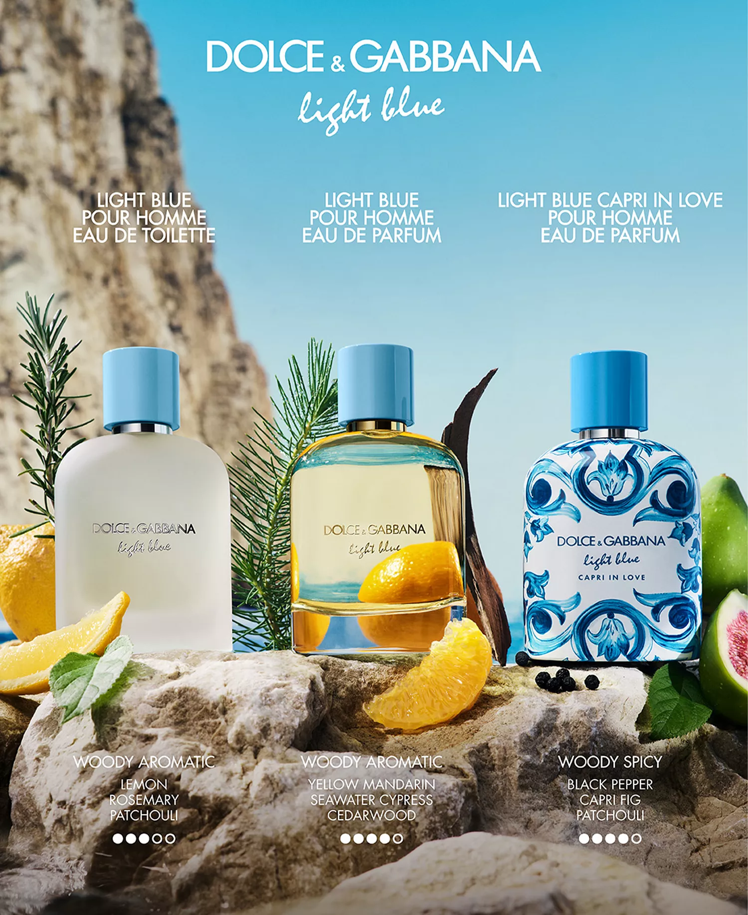 Dolce & Gabbana Light Blue Capri In Love Pour Homme Eau De Parfum Spray - 3.3 oz. - Image 6
