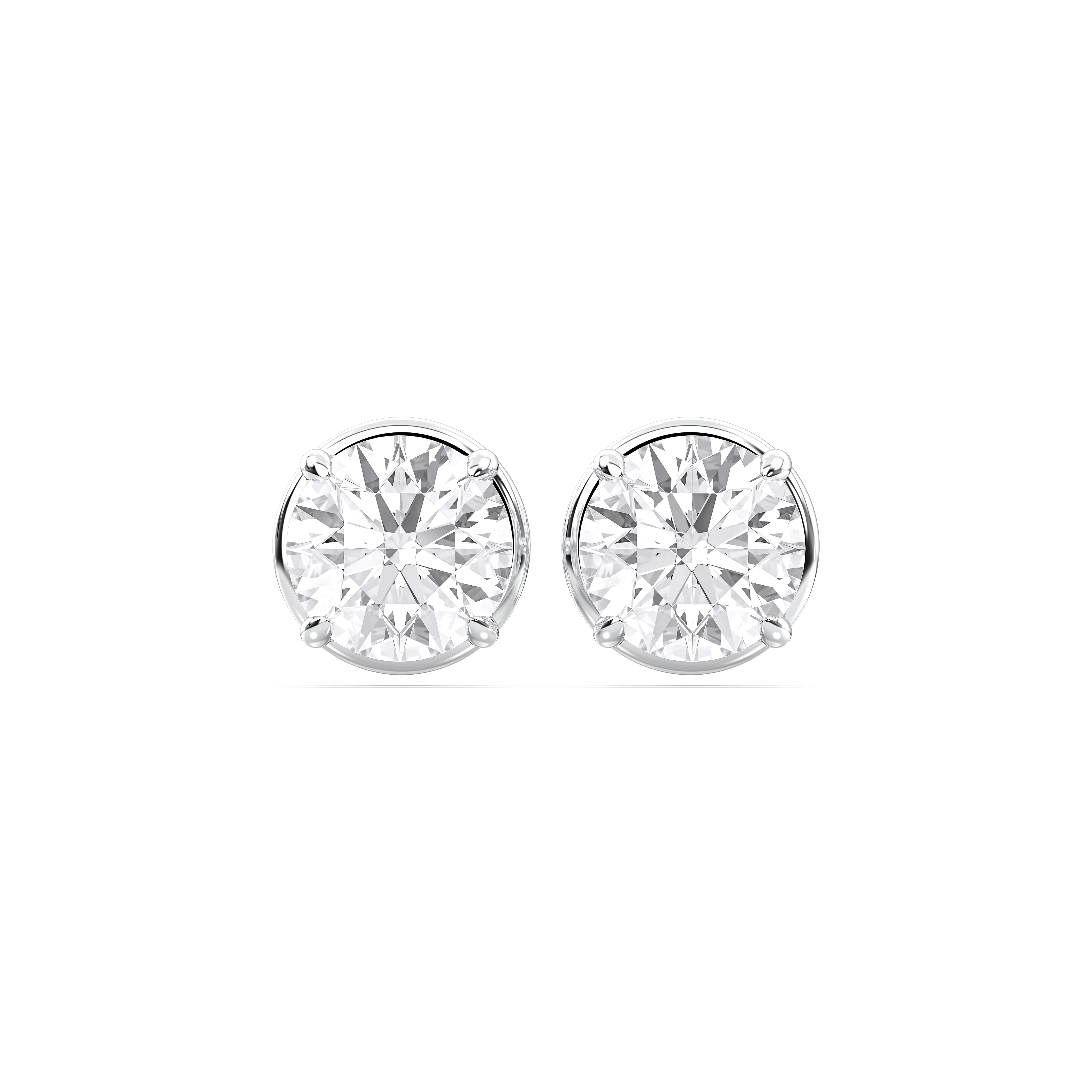 Badgley Mischka 1.00 CTW Round Diamond Sterling Silver Stud Earrings