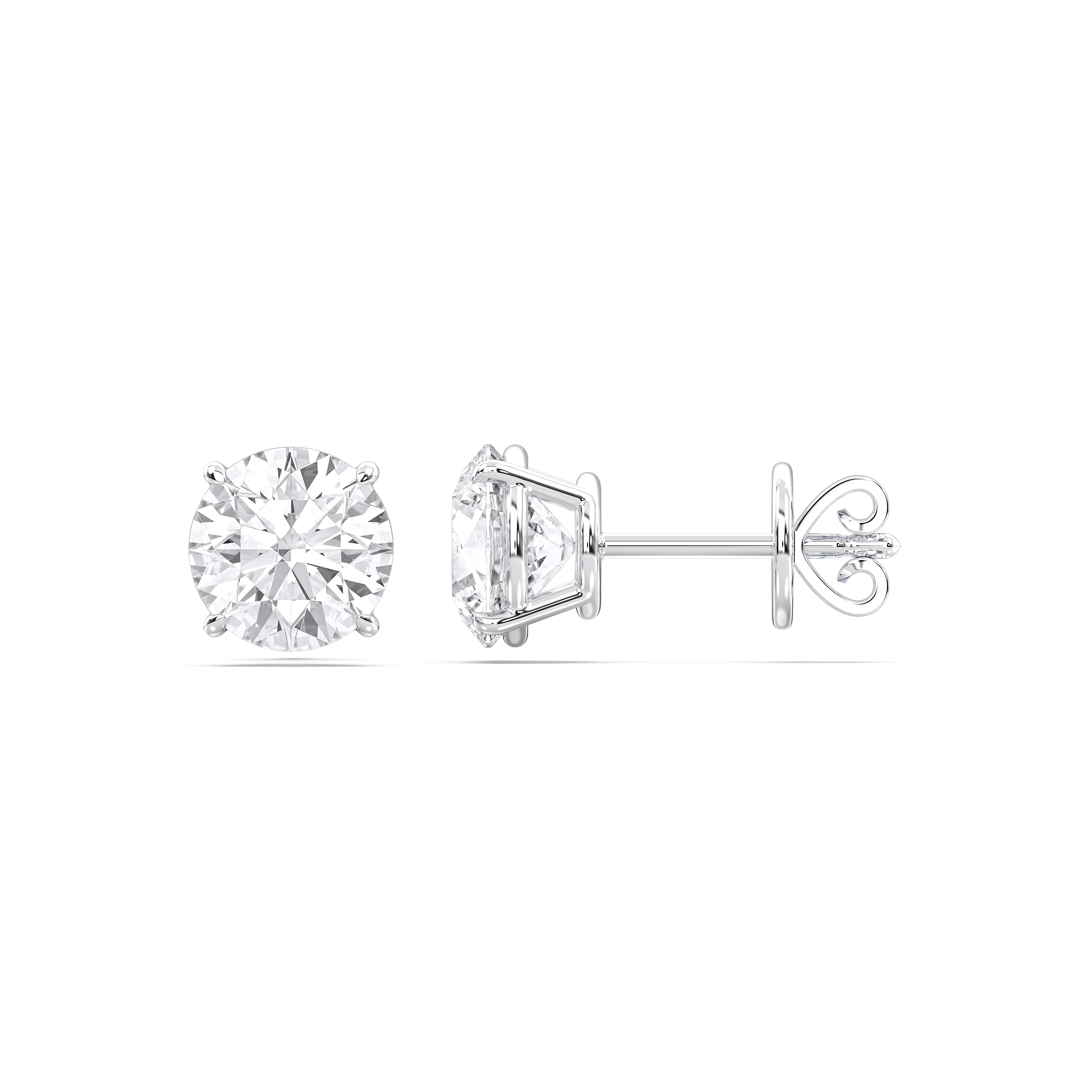 Badgley Mischka 3.00 CTW Round Diamond Sterling Silver Stud Earrings