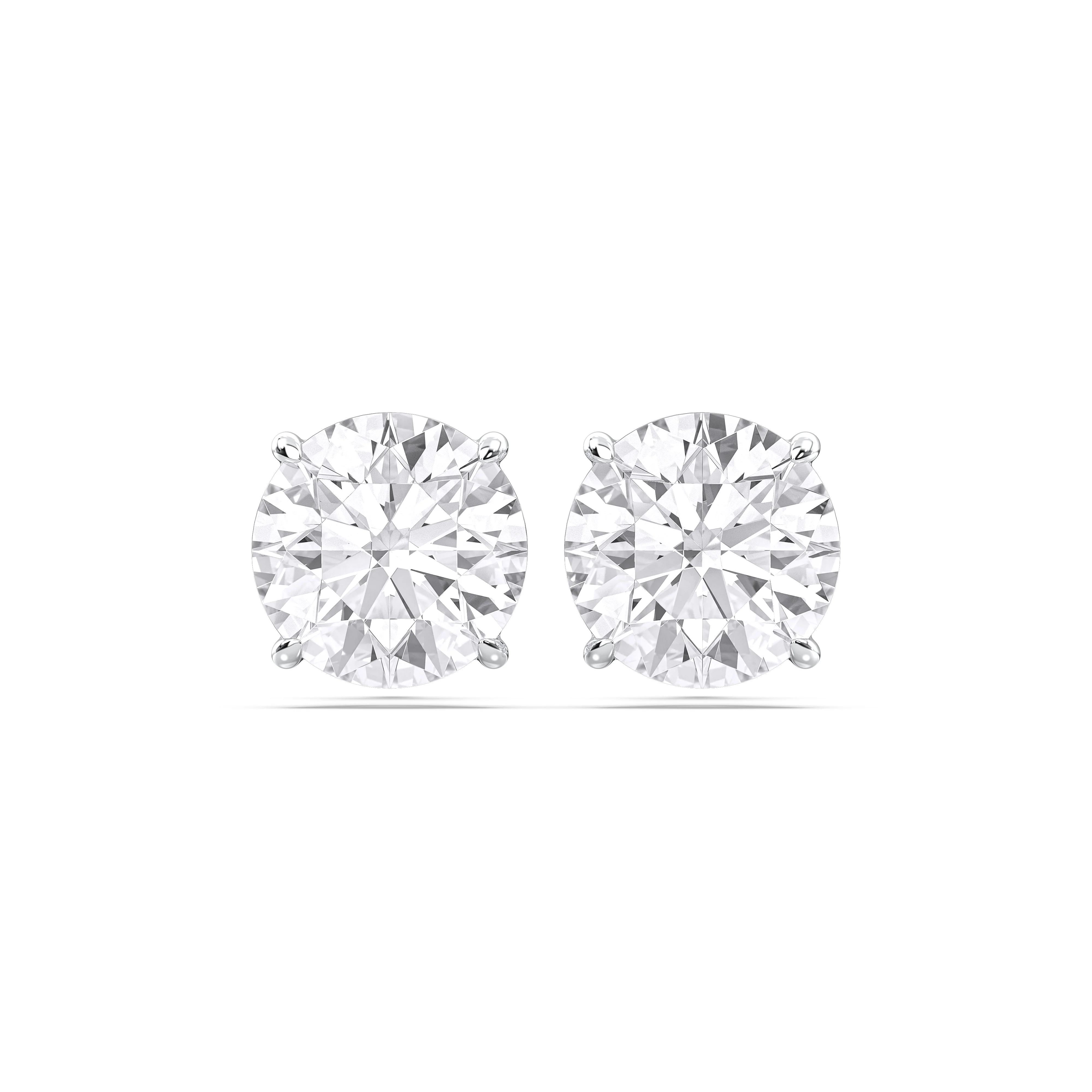 Badgley Mischka 3.00 CTW Round Diamond Sterling Silver Stud Earrings - Image 2