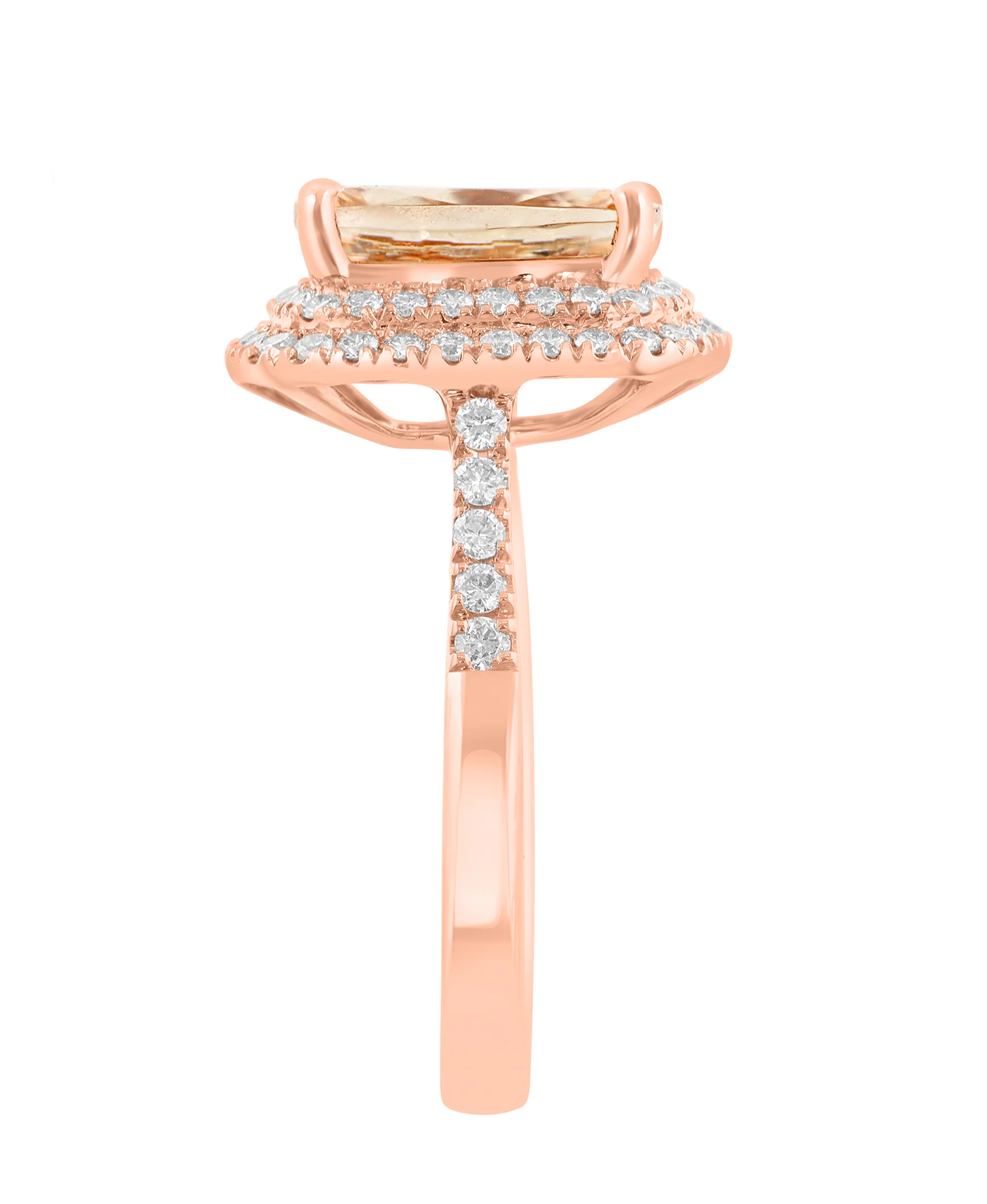 Effy 14K Rose Gold Diamond & Morganite Ring - Image 3