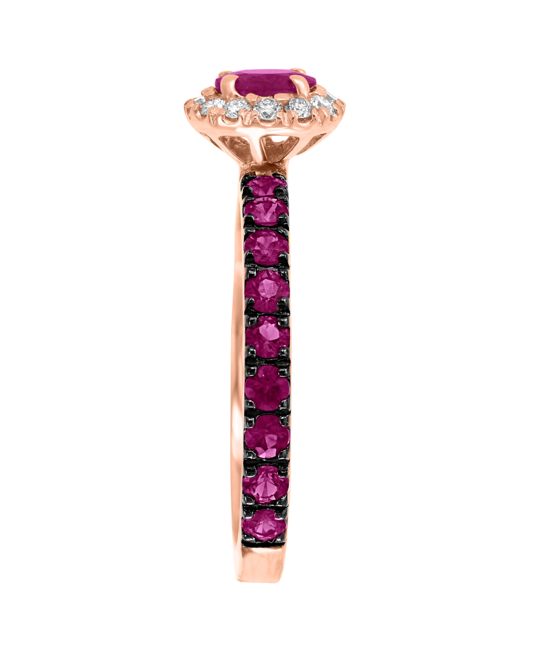 Effy 14K Rose Gold Ruby & Diamond Halo Ring - Image 2