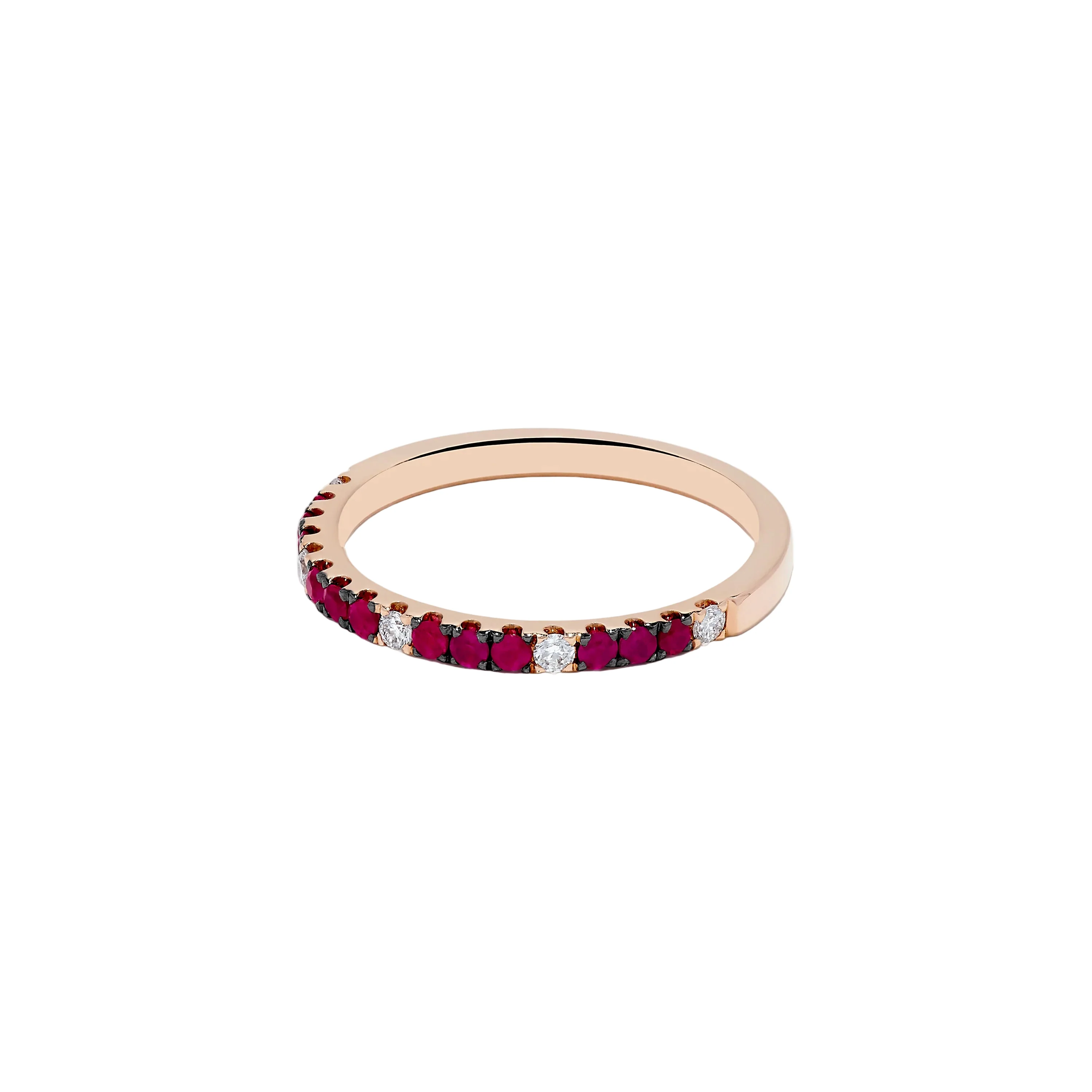 Effy 14k Rose Gold Ruby and Diamond Stacking Band - Size 7 - Image 3