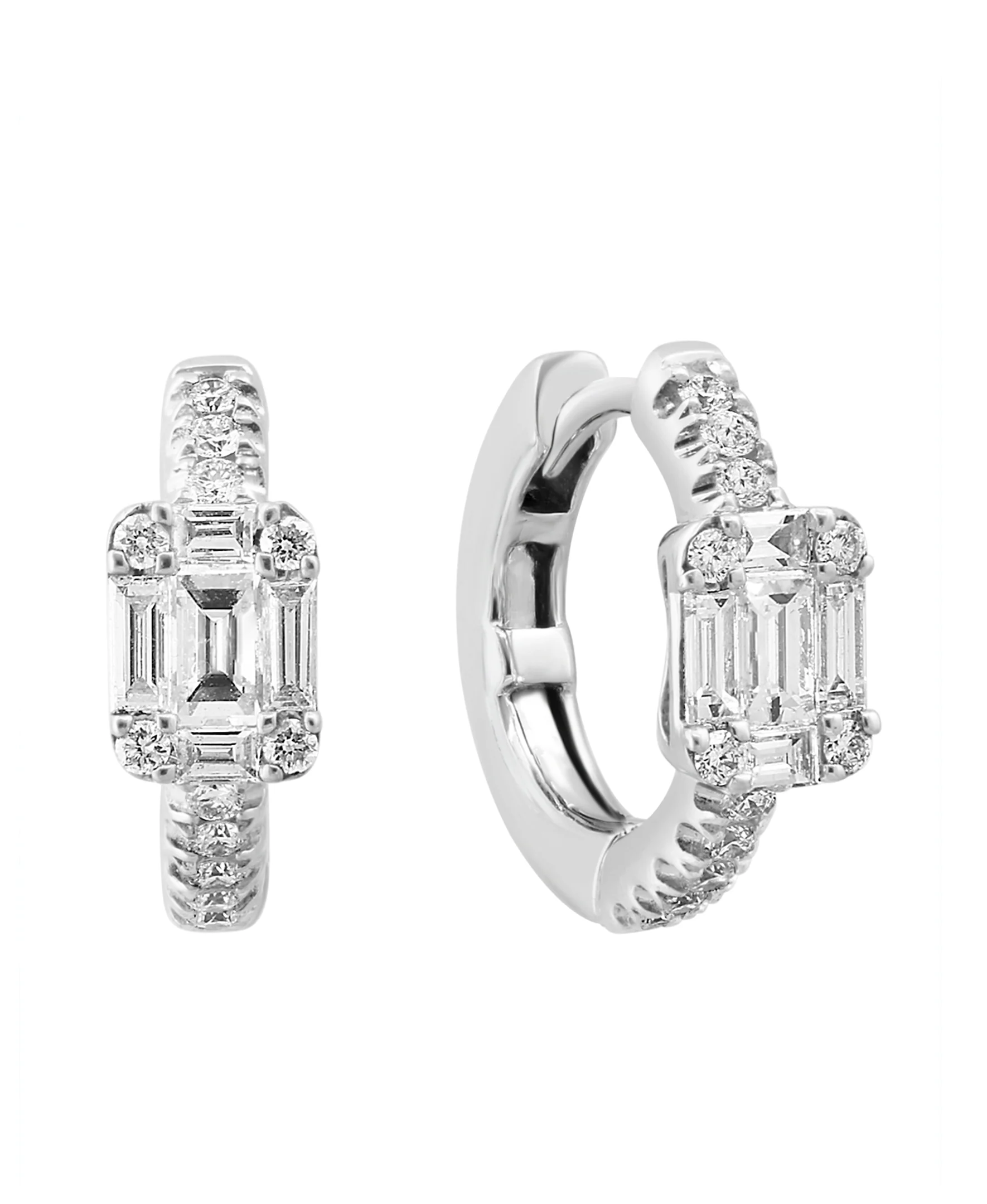 Effy 14K White Gold 0.40 T.c.w. Diamond Huggie Earrings - Image 2