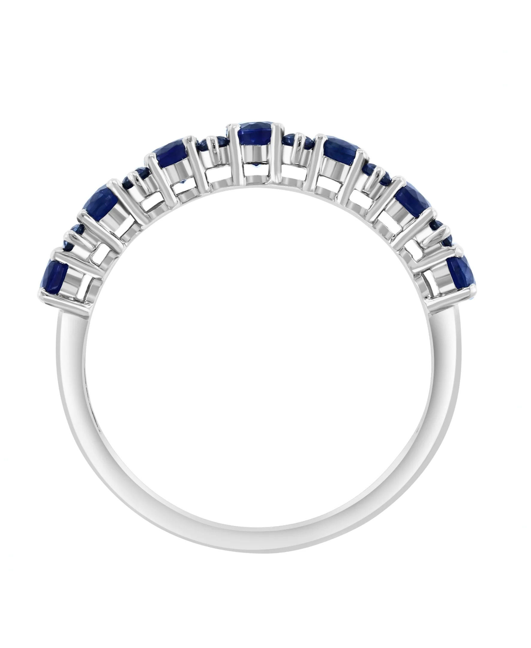 Effy 14K White Gold Sapphire & Diamond Band Ring - Size 7 - Image 3
