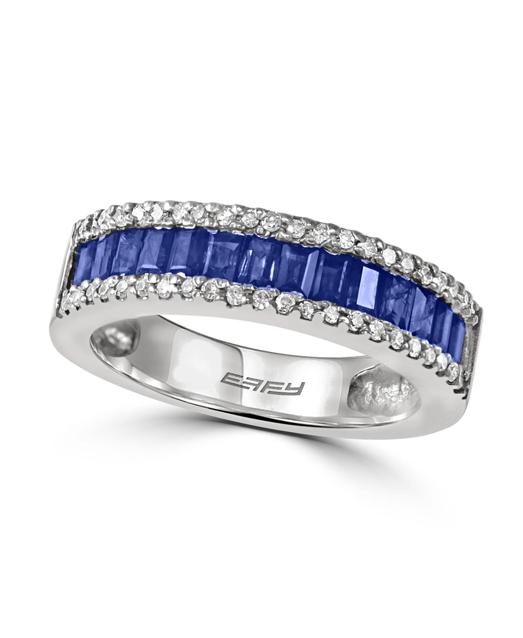 Effy 14K White Gold Sapphire & Diamond Band Ring