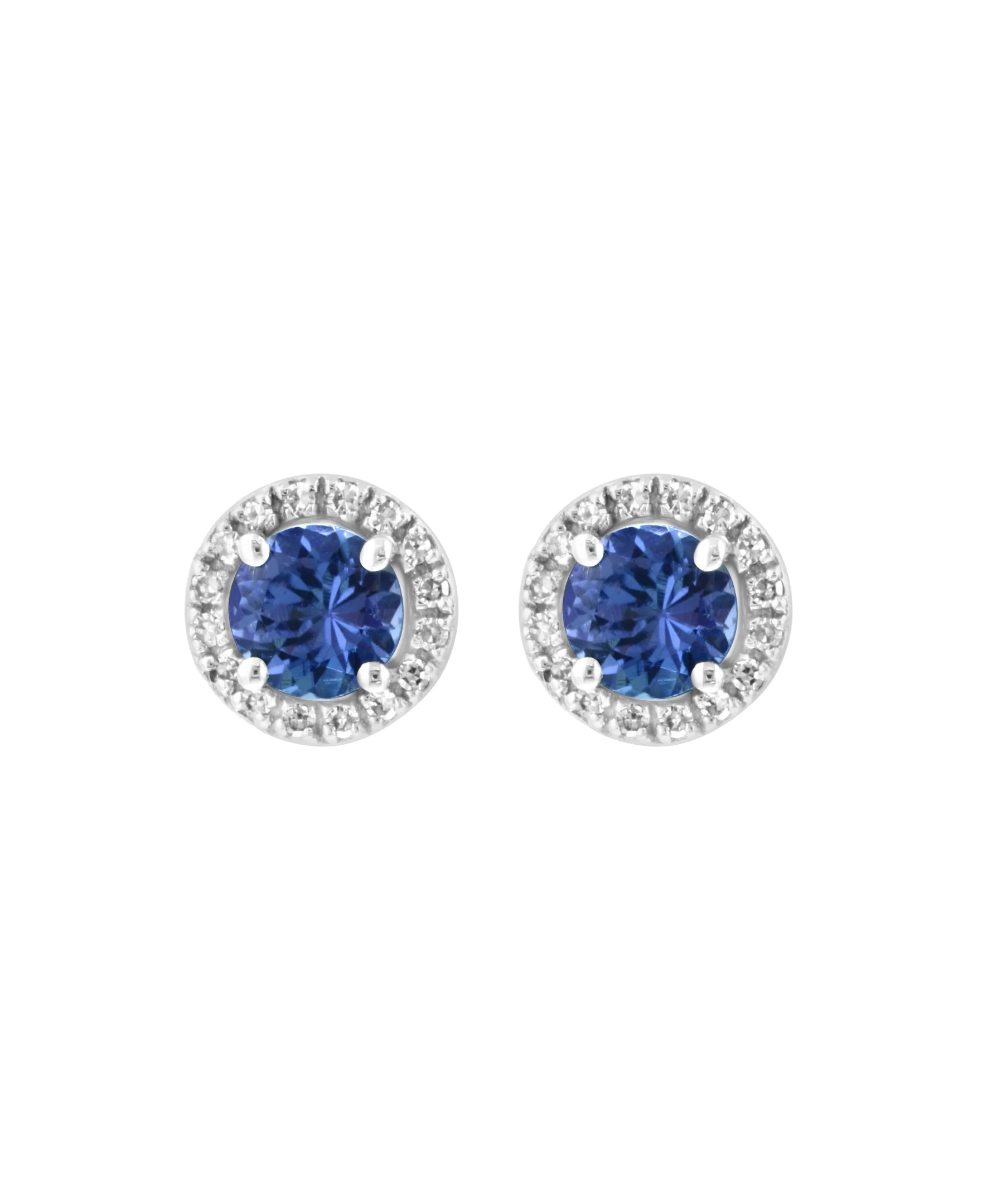Effy 14K White Gold Tanzanite & Diamond Stud Earrings