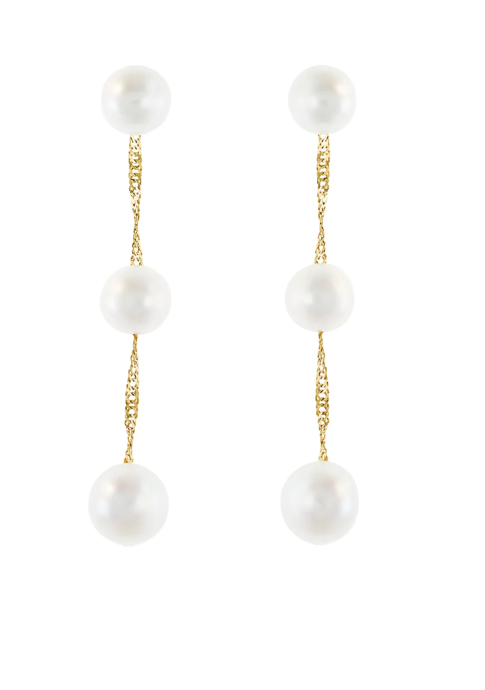 Effy 14K Yellow Gold Freshwater Pearl Linear Drop Earrings