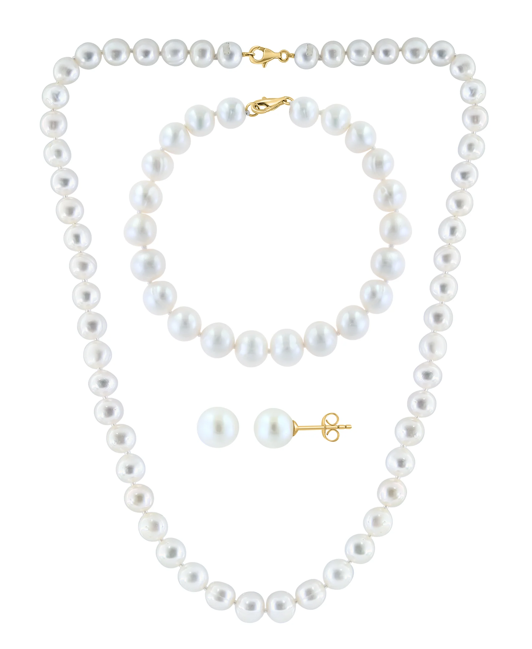 Effy 14K Yellow Gold Freshwater Pearl 3-Piece Set