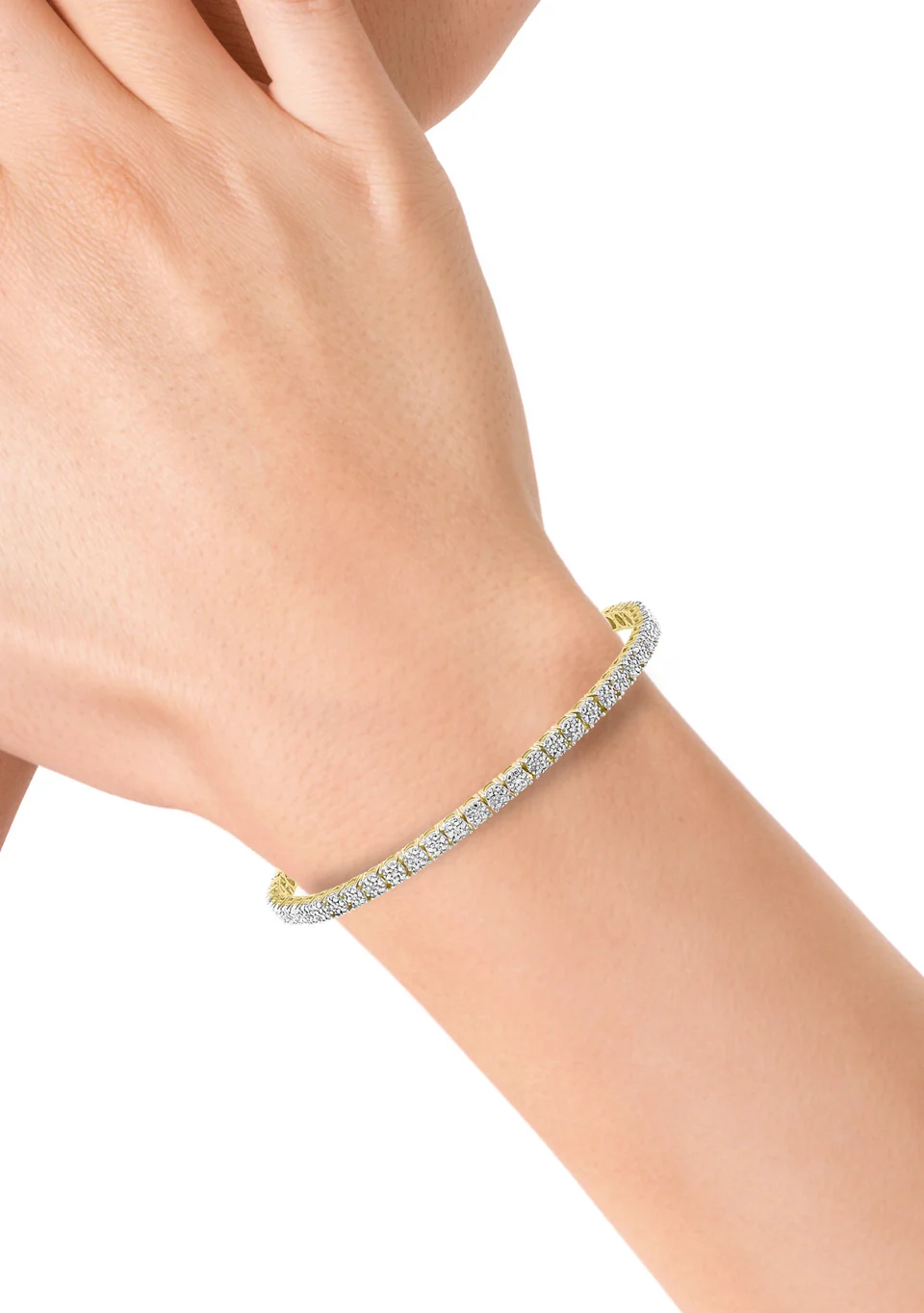 Effy 925 Sterling Silver & 14K Yellow Gold Diamond Bracelet - Image 3