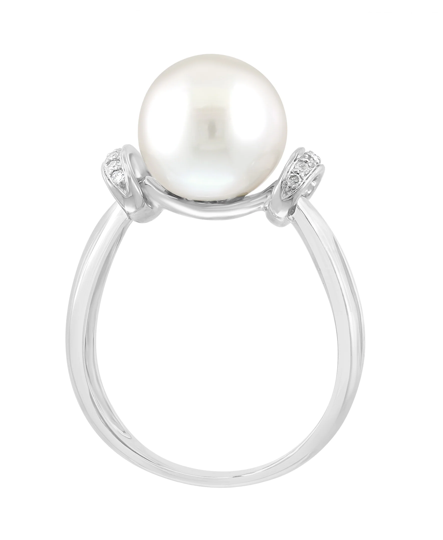 Effy 925 Sterling Silver Diamond Fresh Water Pearl Ring - Size 7 - Image 3