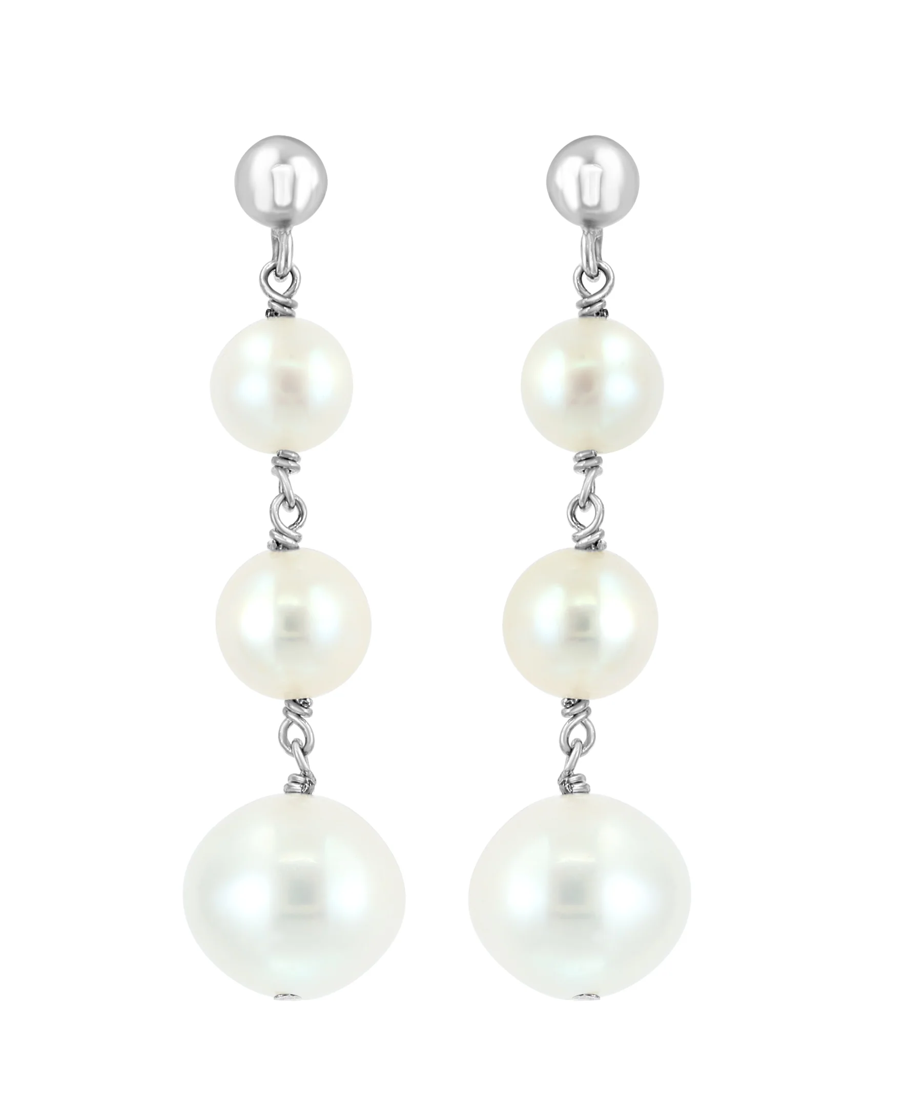 Effy 925 Sterling Silver Fresh Water Pearl Earrings