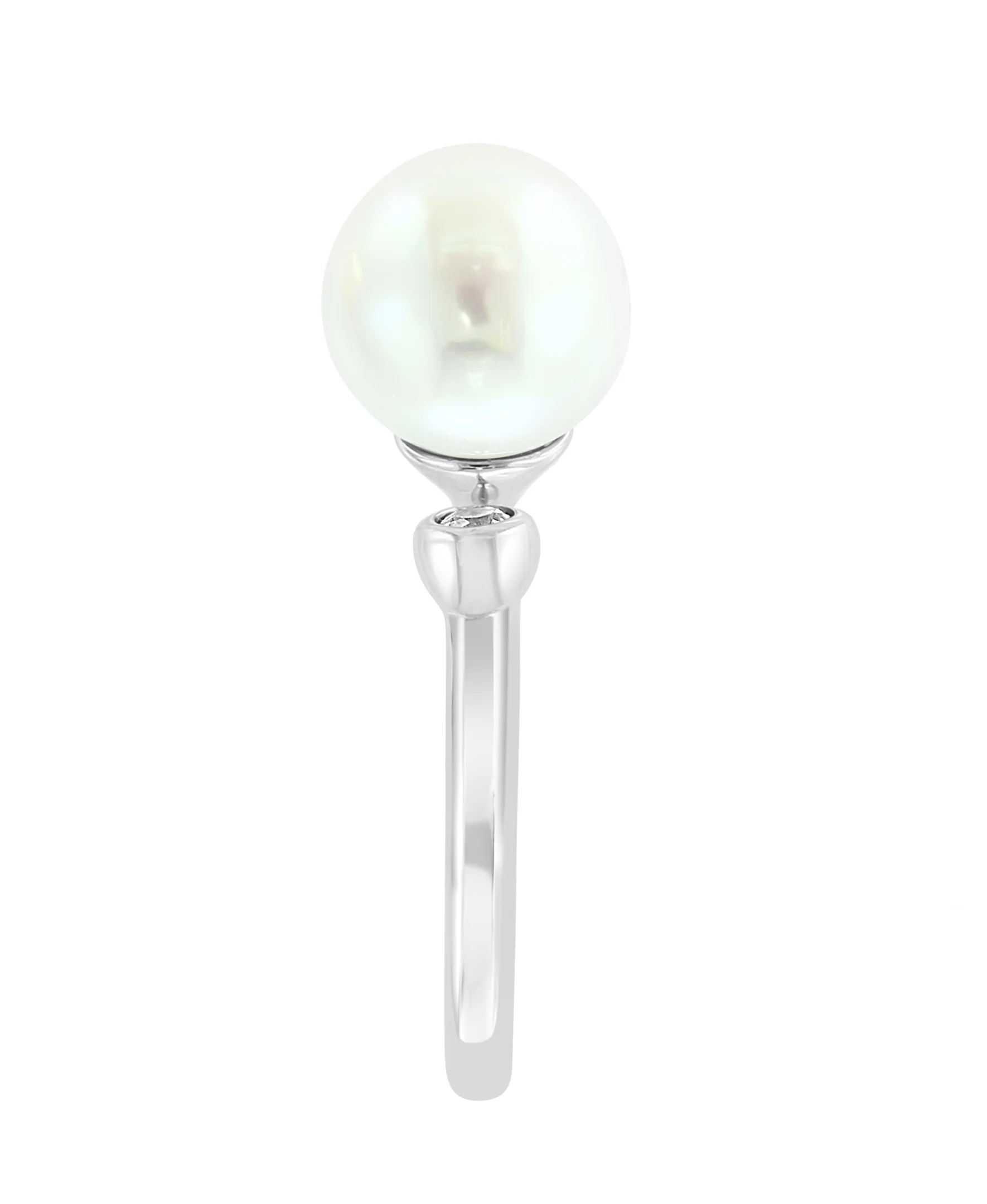 Effy 925 Sterling Silver White Topaz & Fresh Water Pearl Ring - Size 7 - Image 3