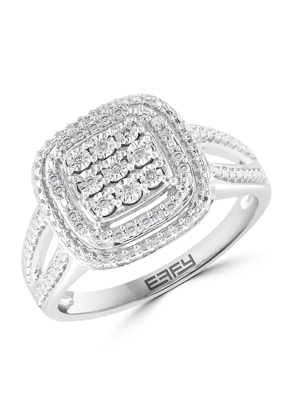 Effy Sterling Silver 1/10 ct. t.w. Diamond Miracle Set Ring