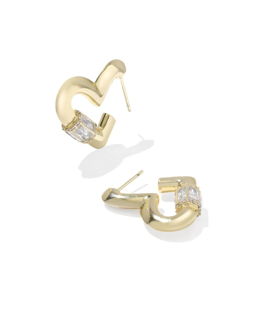 Kendra Scott Emery Heart Gold Hoop Earrings