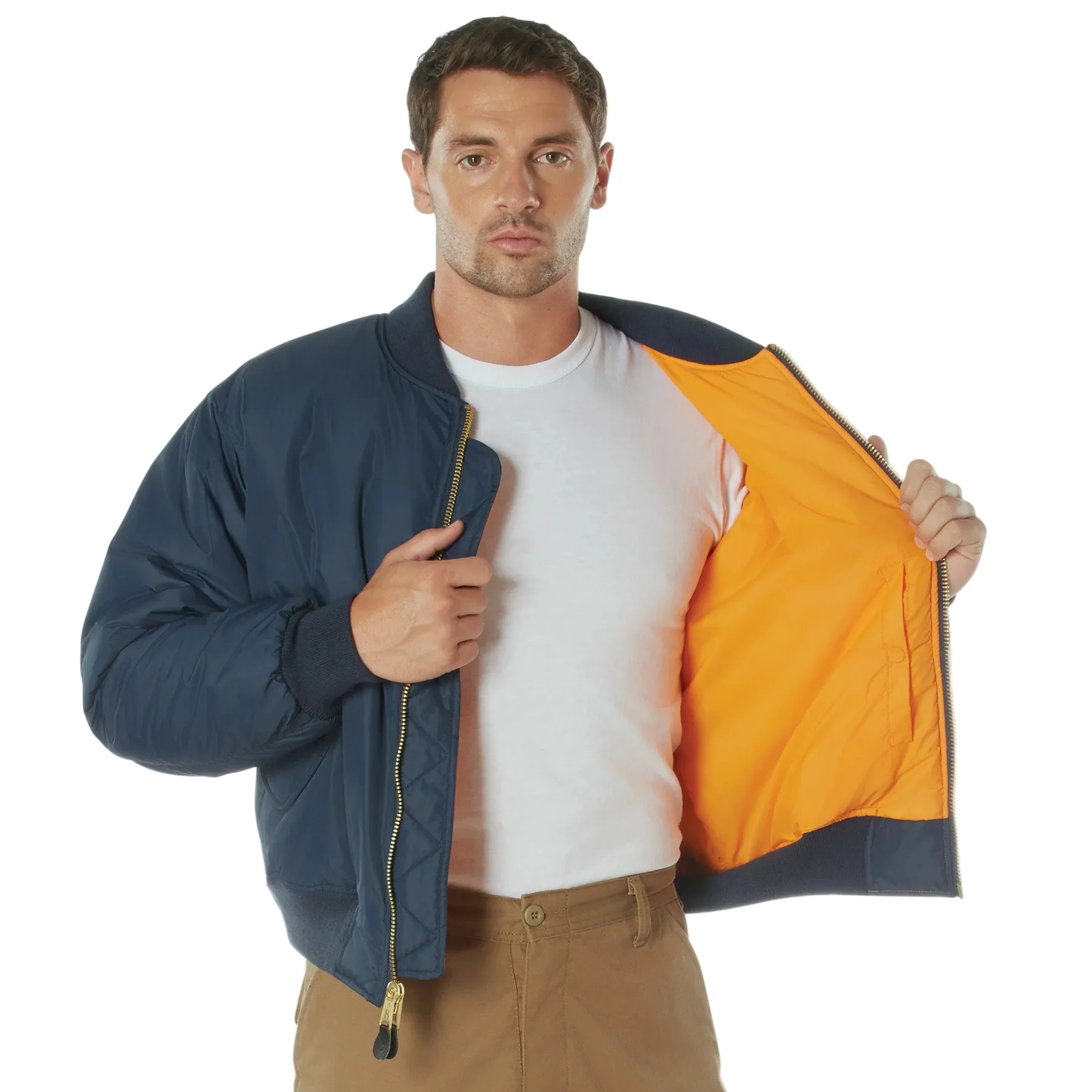 Rothco Enhanced Nylon MA-1 Flight Jacket - 3XL/Navy - Image 2